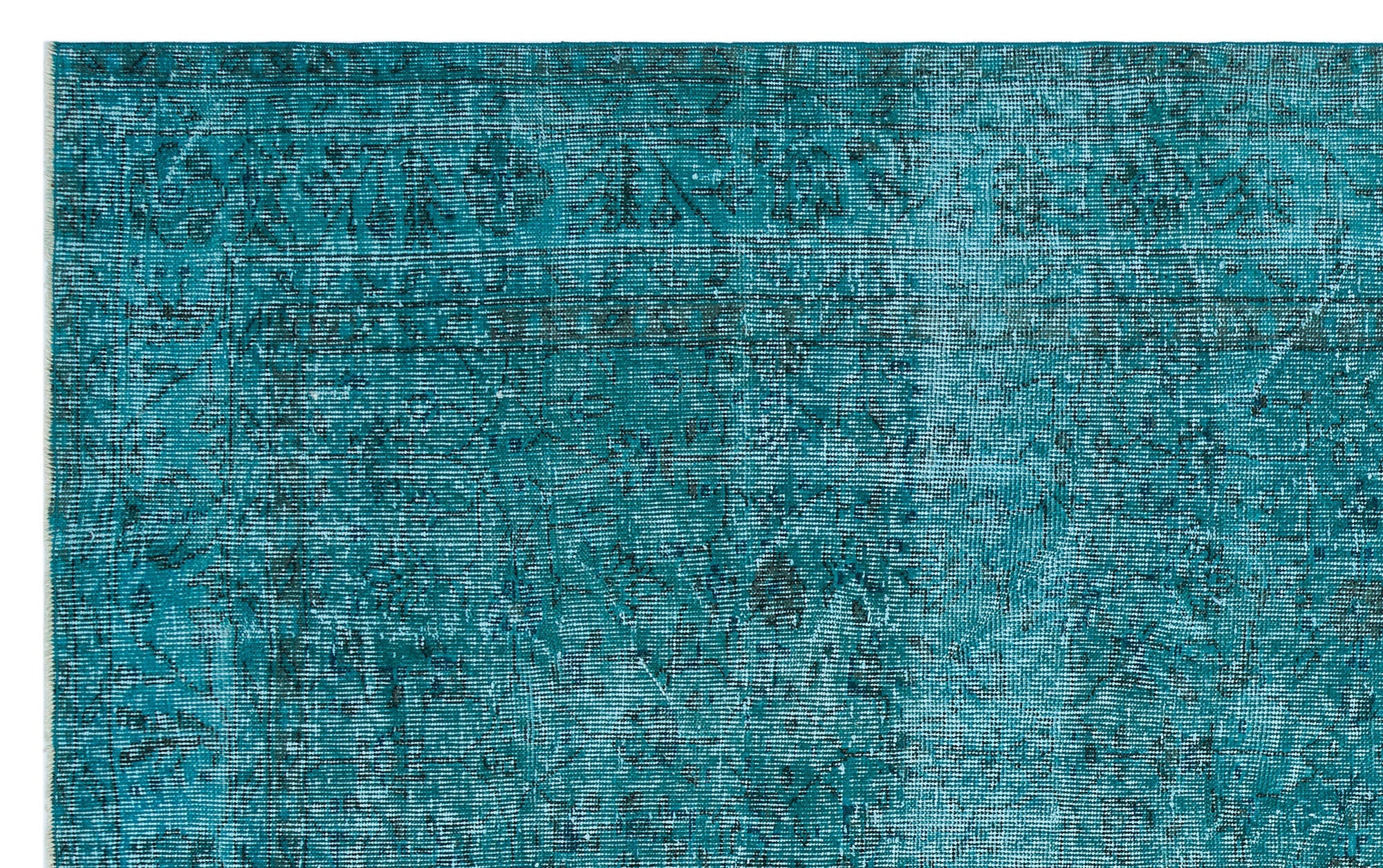 Atina Turquoise Vintage Wool Handmade Area Rug 5'8" x 9'3"