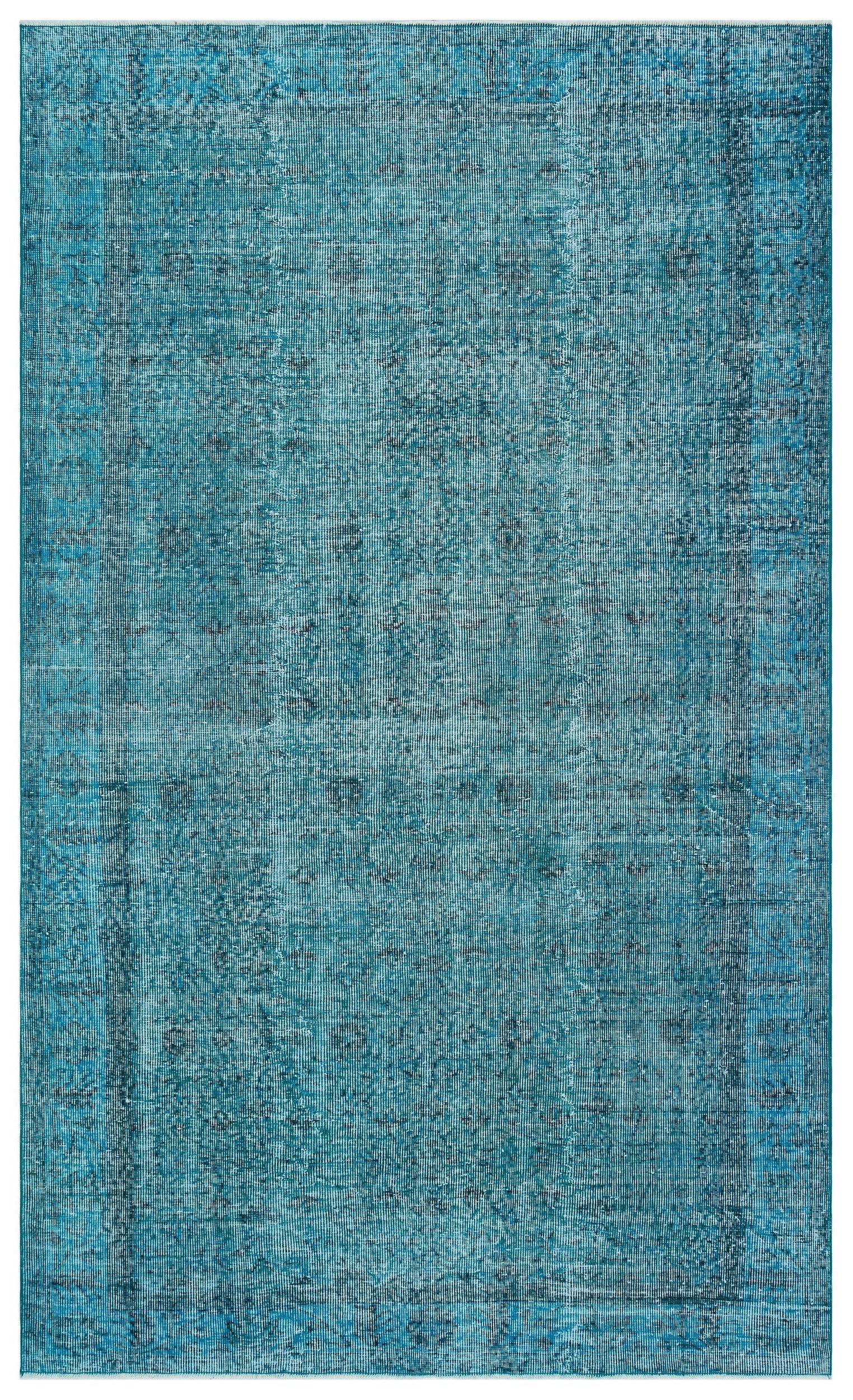 Atina Turquoise Vintage Wool Handmade Area Rug 5'6" x 9'1"