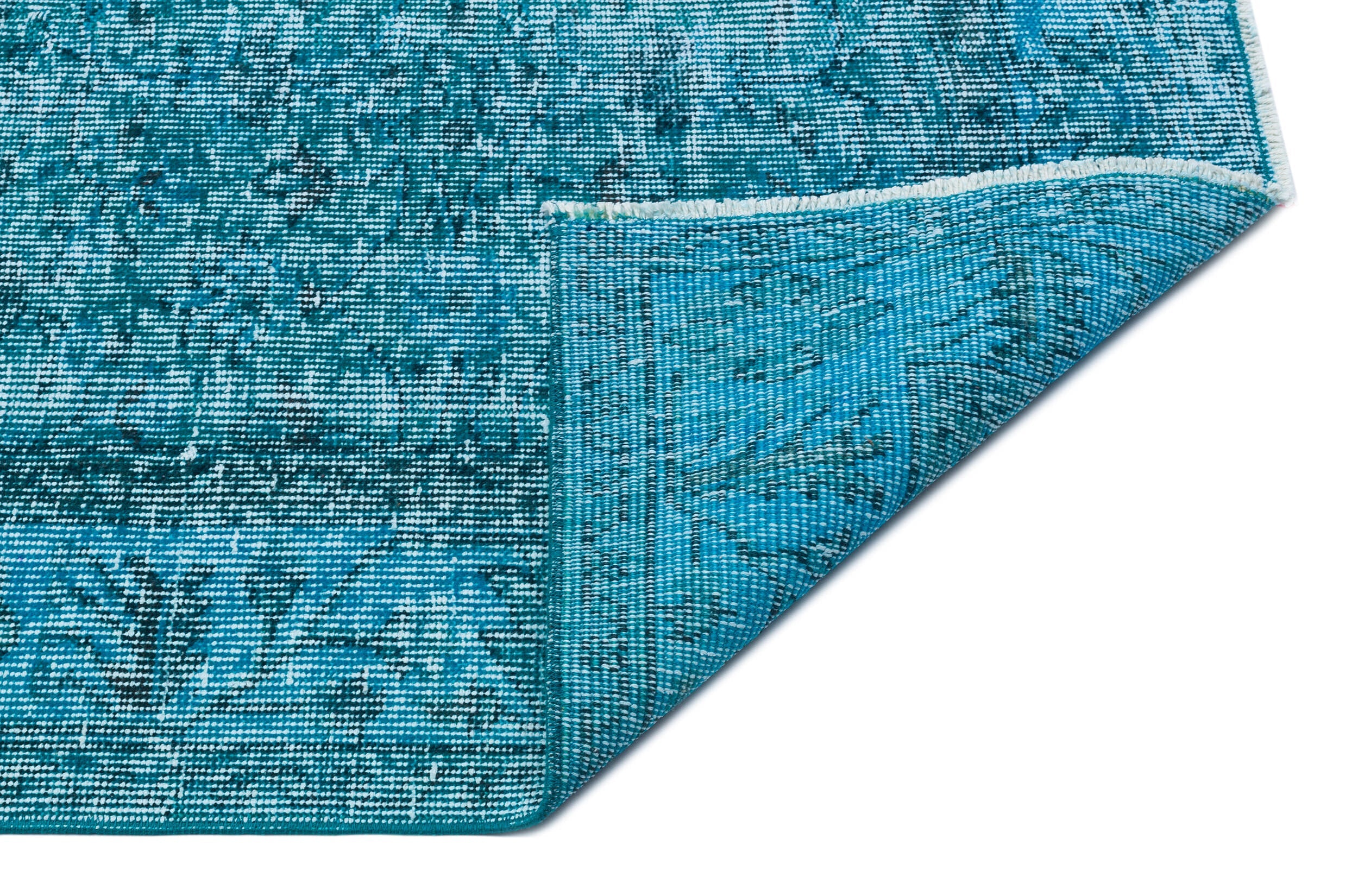Atina Turquoise Vintage Wool Handmade Area Rug 5'6" x 9'1"