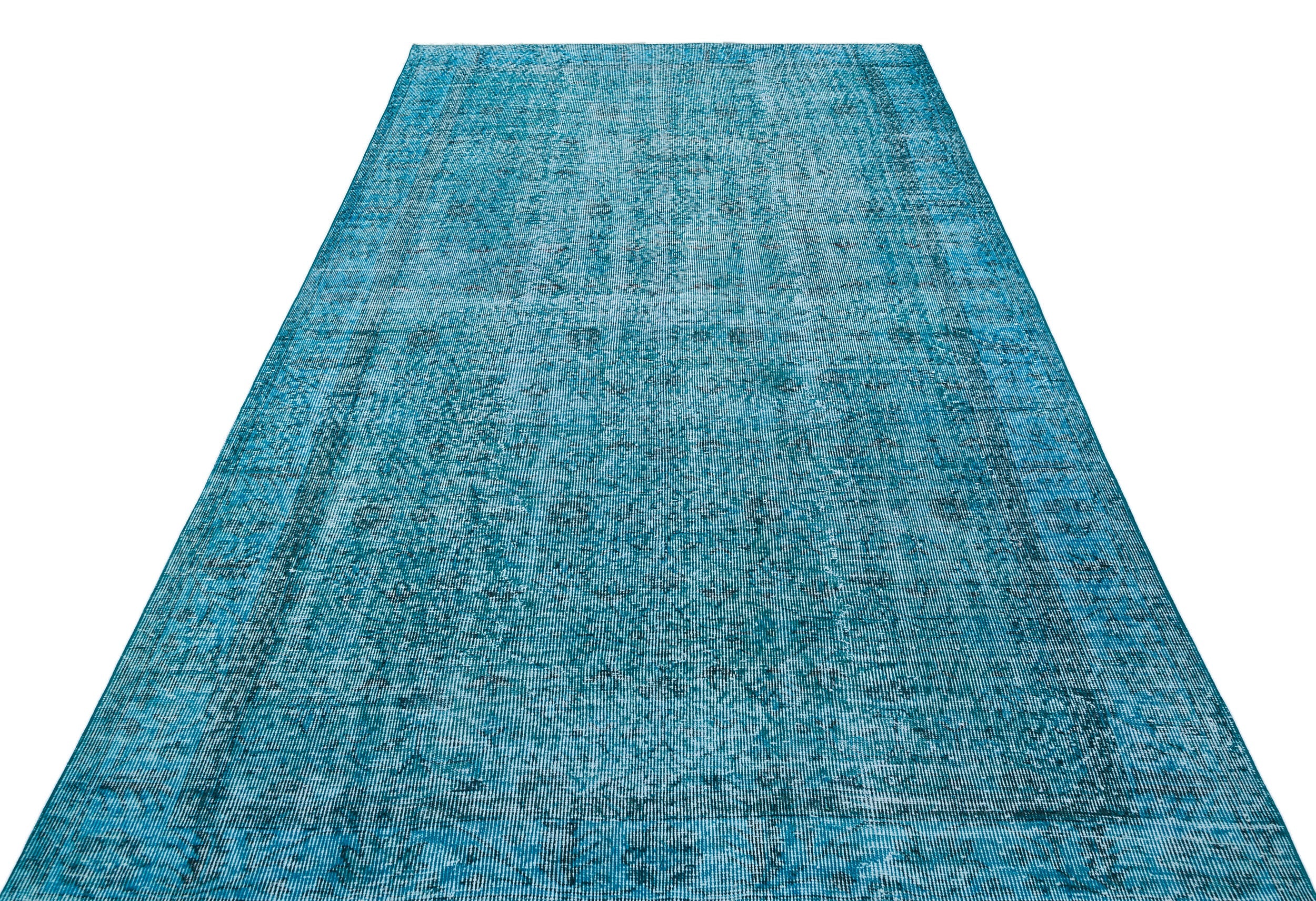 Atina Turquoise Vintage Wool Handmade Area Rug 5'6" x 9'1"