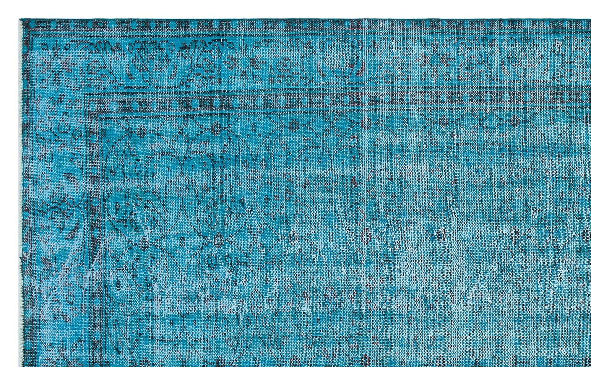 Atina Turquoise Vintage Wool Handmade Area Rug 5'11" x 9'7"