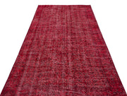 Atina Red Vintage Wool Handmade Area Rug 4'9" x 9'5"