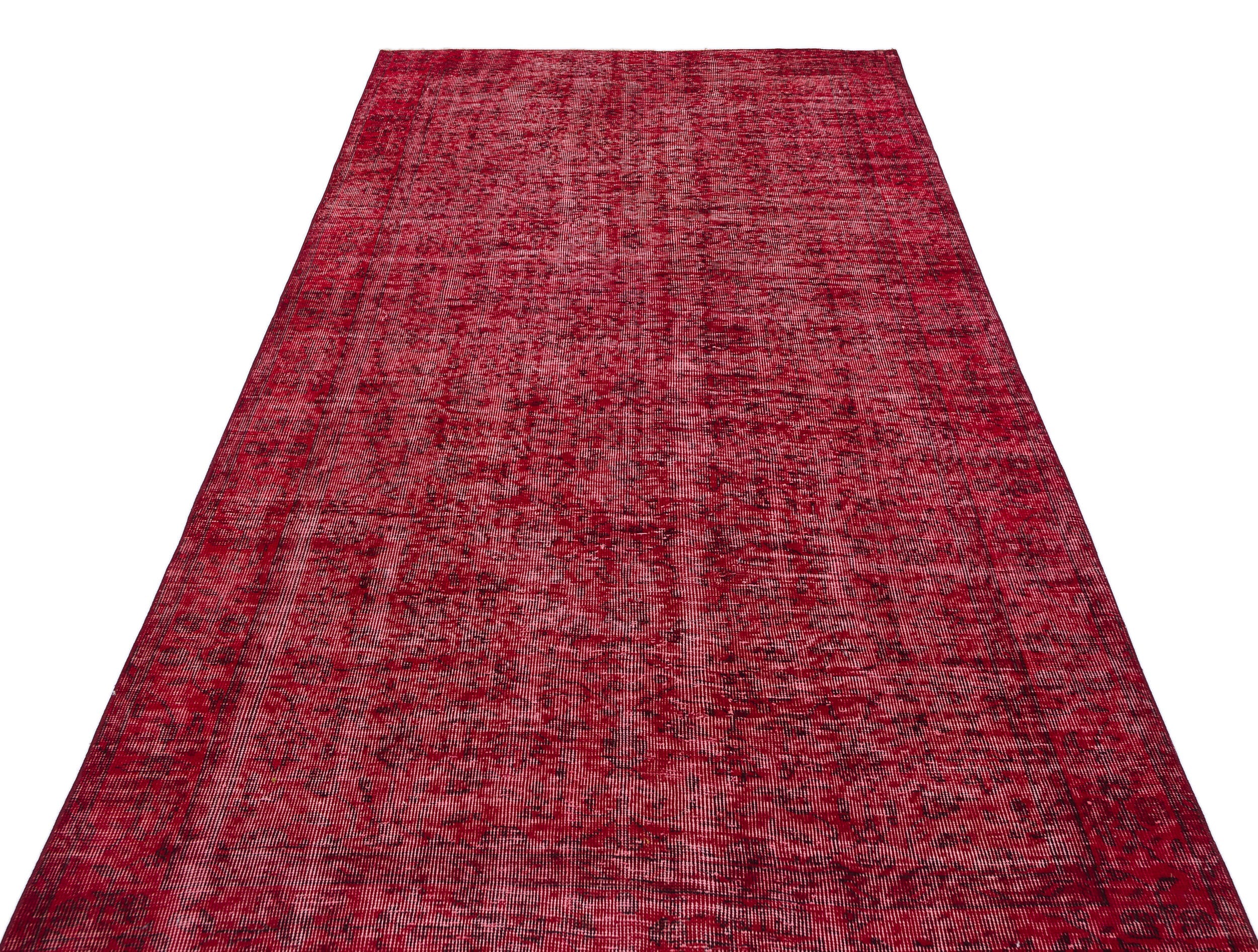 Atina Red Vintage Wool Handmade Area Rug 4'9" x 9'5"
