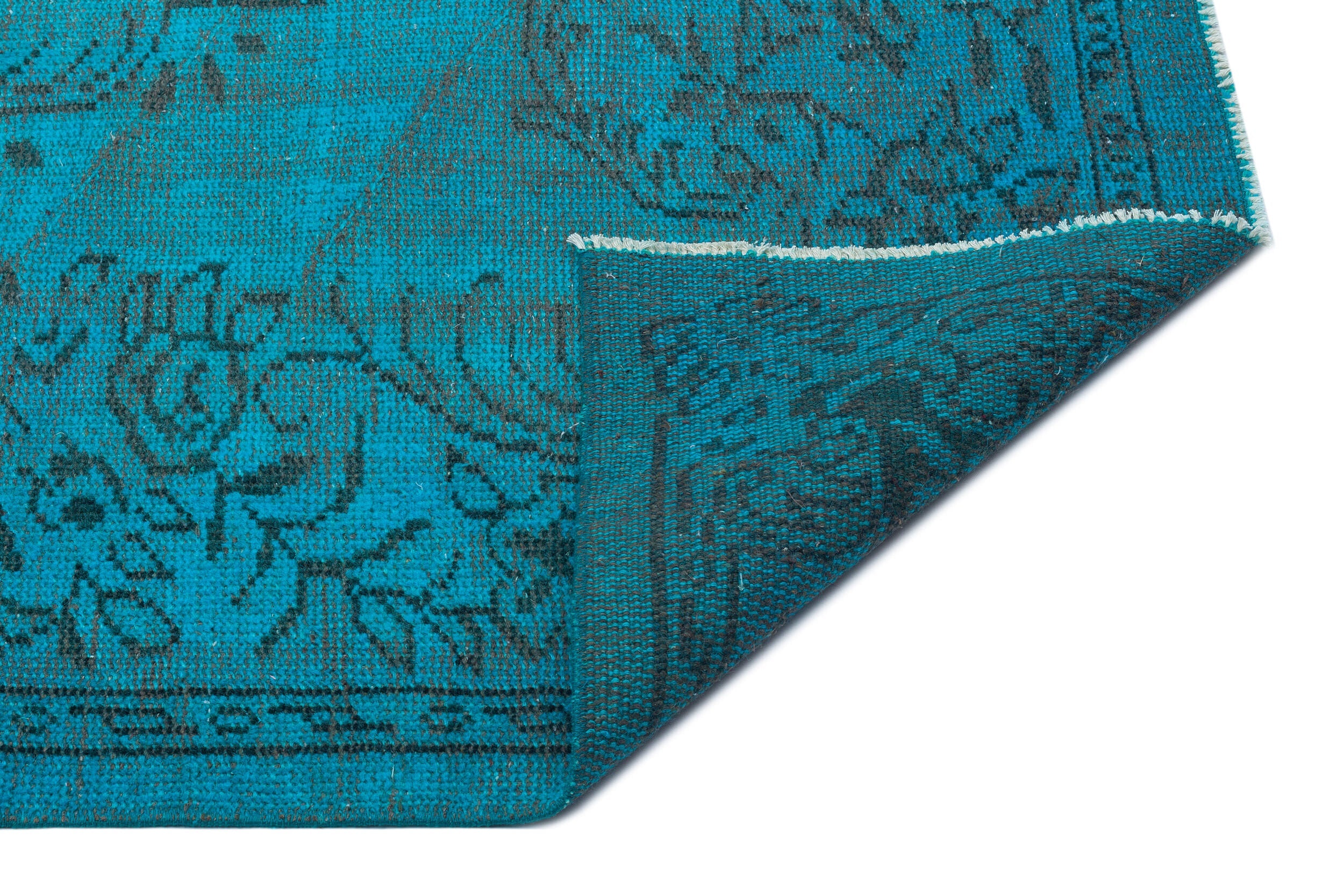 Atina Turquoise Vintage Wool Handmade Area Rug 5'5" x 9'4"