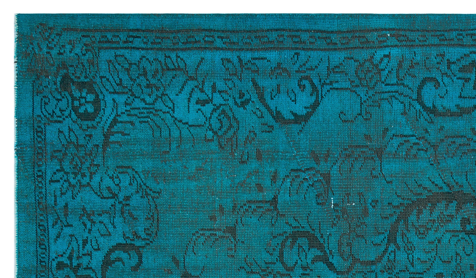 Atina Turquoise Vintage Wool Handmade Area Rug 5'5" x 9'4"