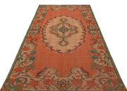 Atina Orange Vintage Wool Handmade Area Rug 5'3" x 8'11"