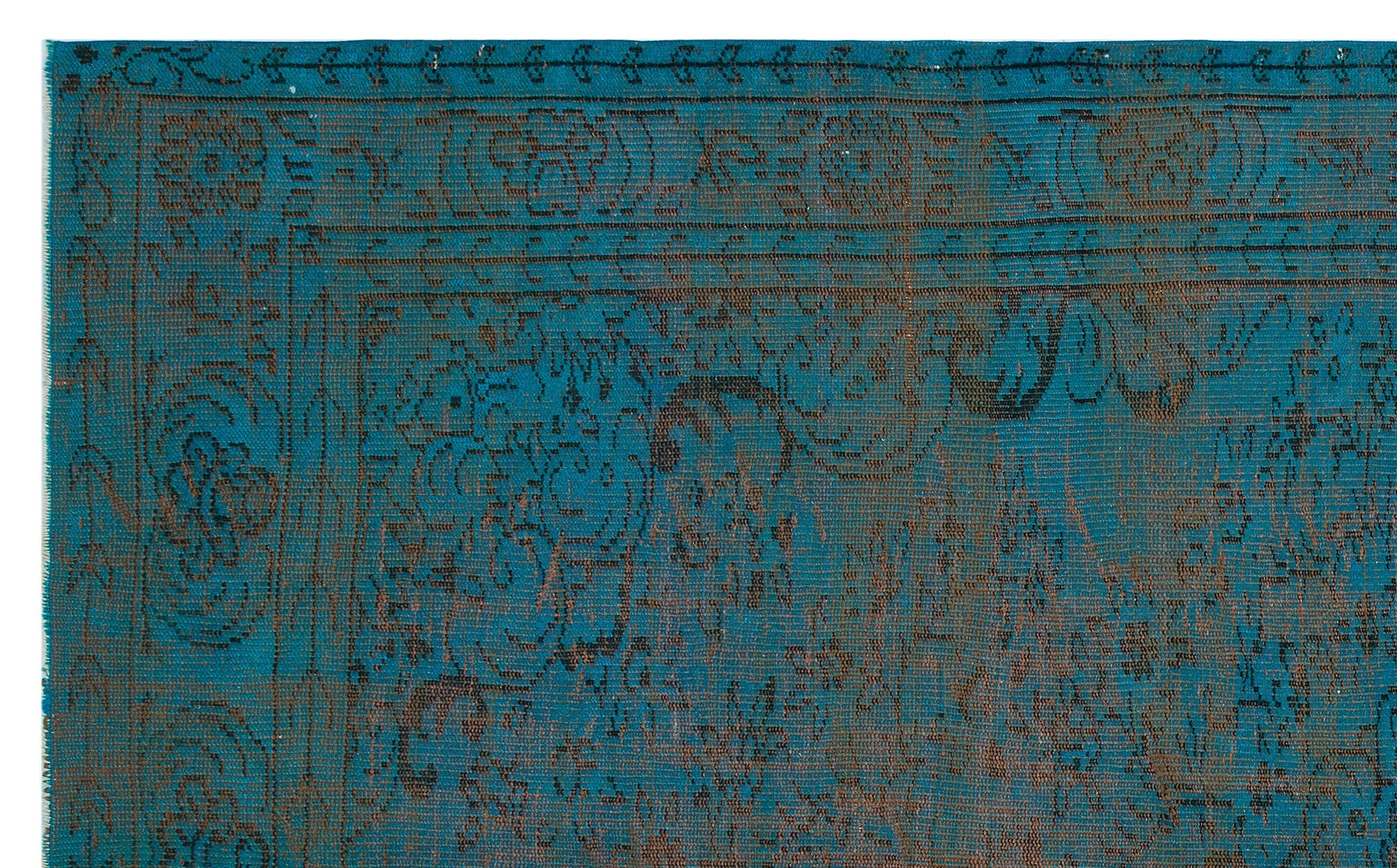 Atina Turquoise Vintage Wool Handmade Area Rug 6'2" x 10'1"