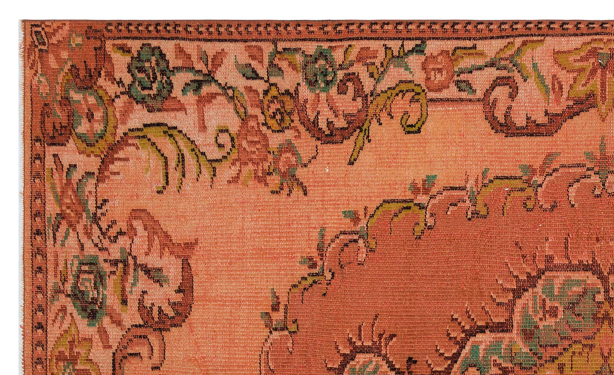 Atina Orange Vintage Wool Handmade Area Rug 5'0" x 8'6"