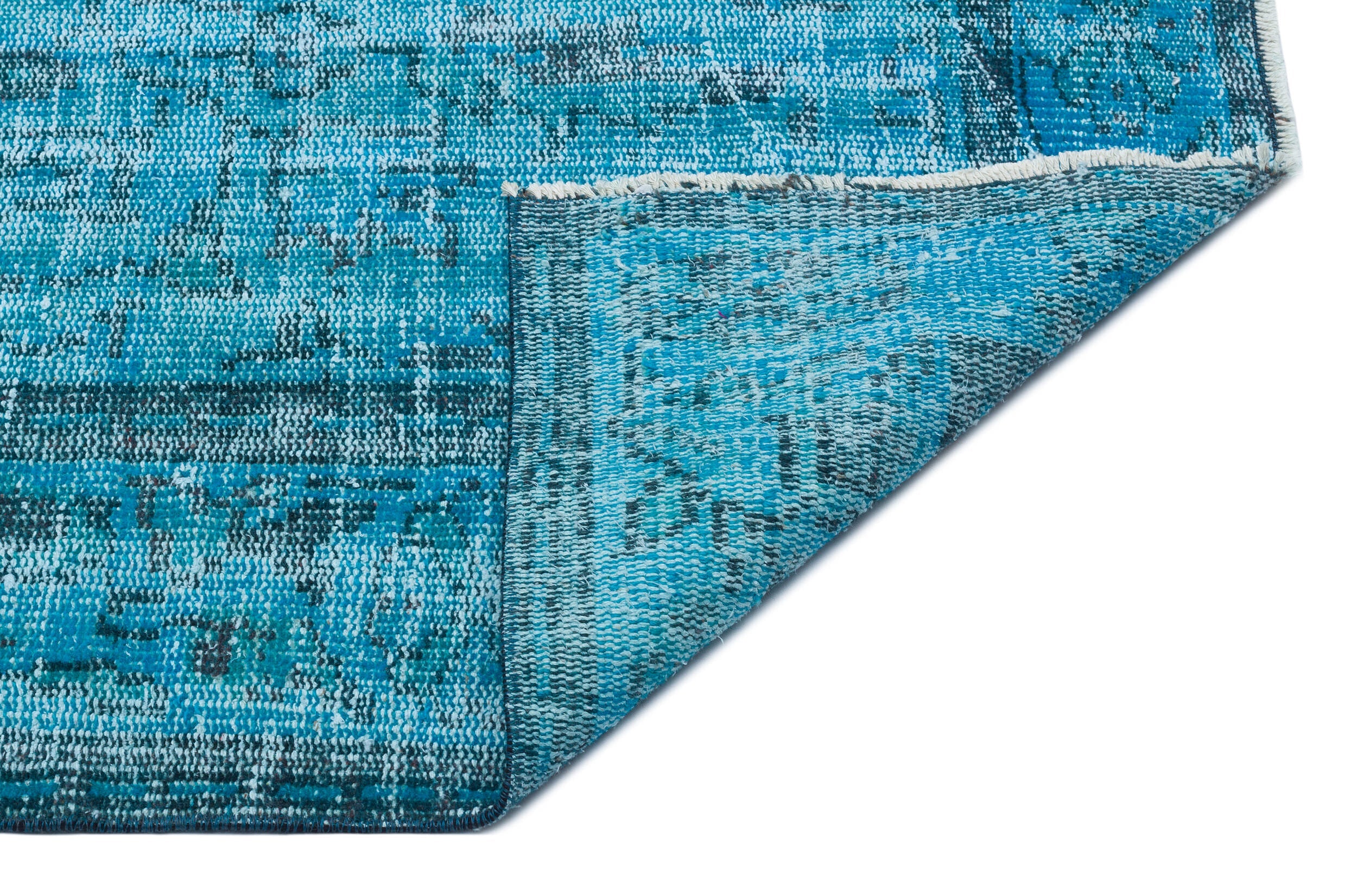 Atina Turquoise Vintage Wool Handmade Area Rug 6'5" x 9'1"