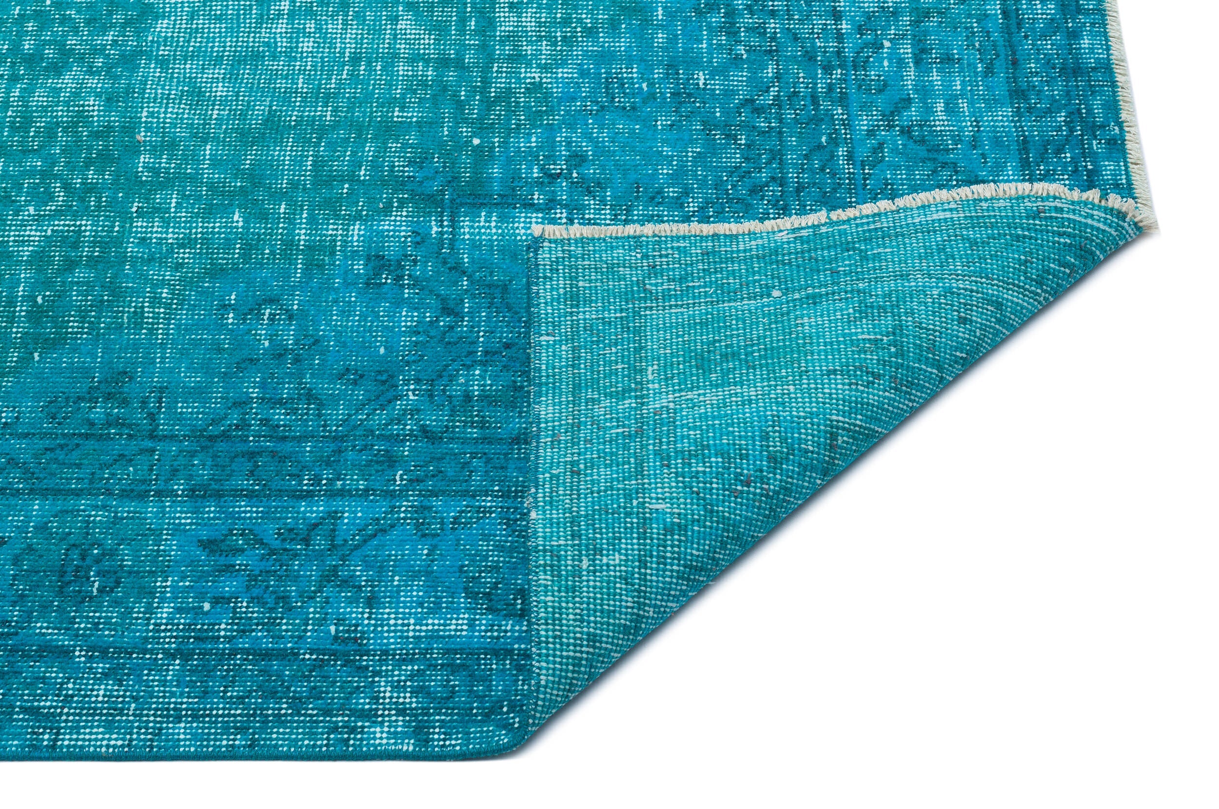 Atina Turquoise Vintage Wool Handmade Area Rug 5'1" x 8'6"