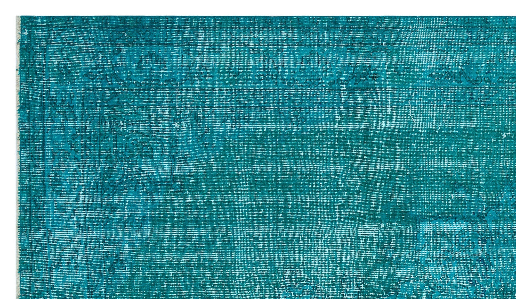 Atina Turquoise Vintage Wool Handmade Area Rug 5'1" x 8'6"