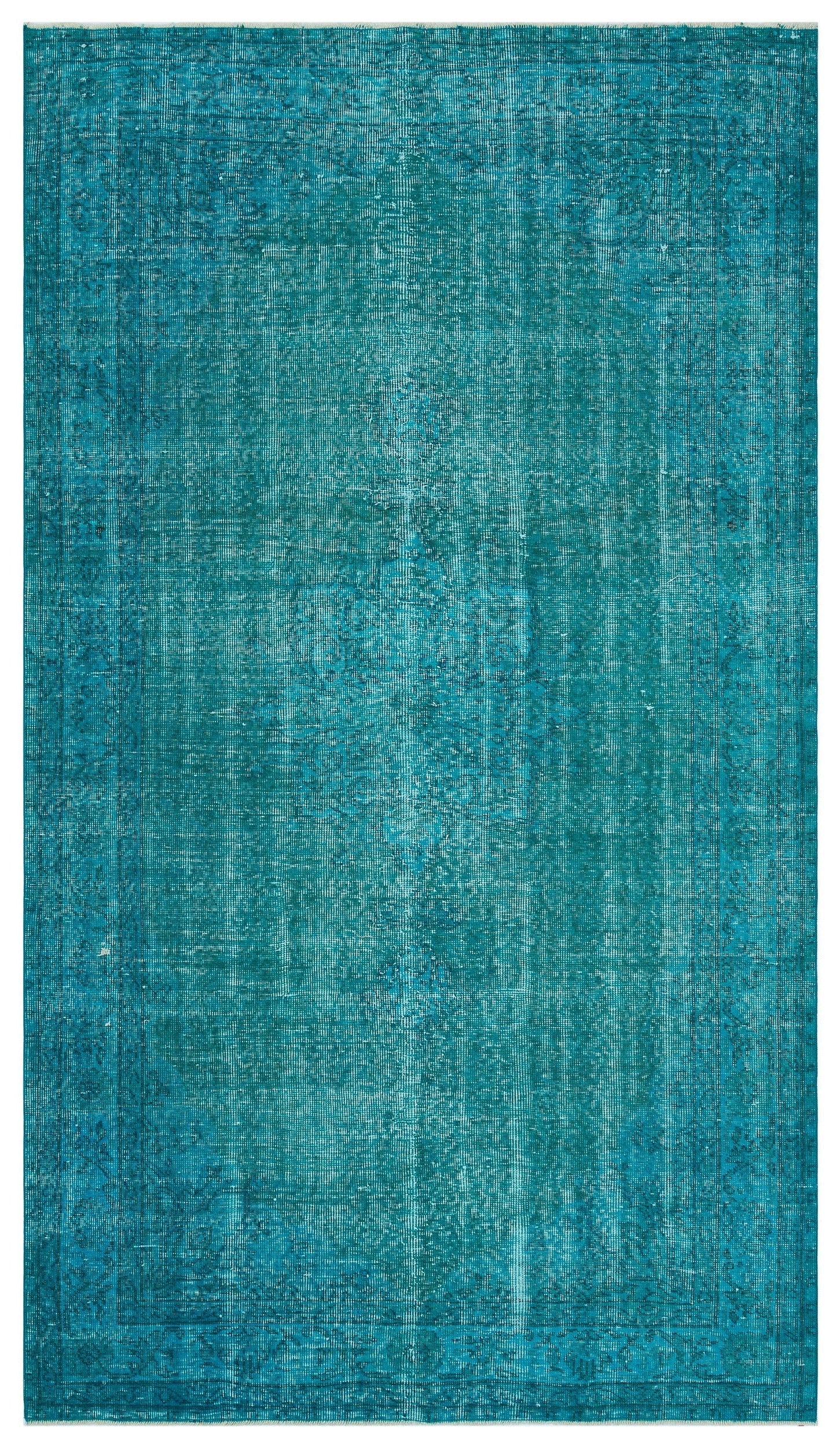 Atina Turquoise Vintage Wool Handmade Area Rug 5'1" x 8'6"
