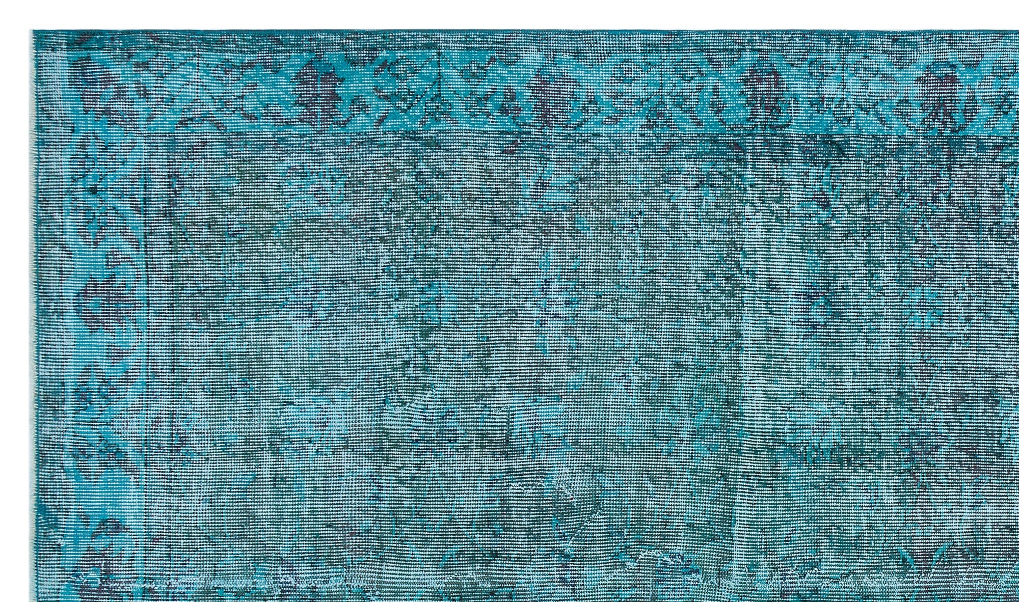 Atina Turquoise Vintage Wool Handmade Area Rug 5'3" x 9'1"