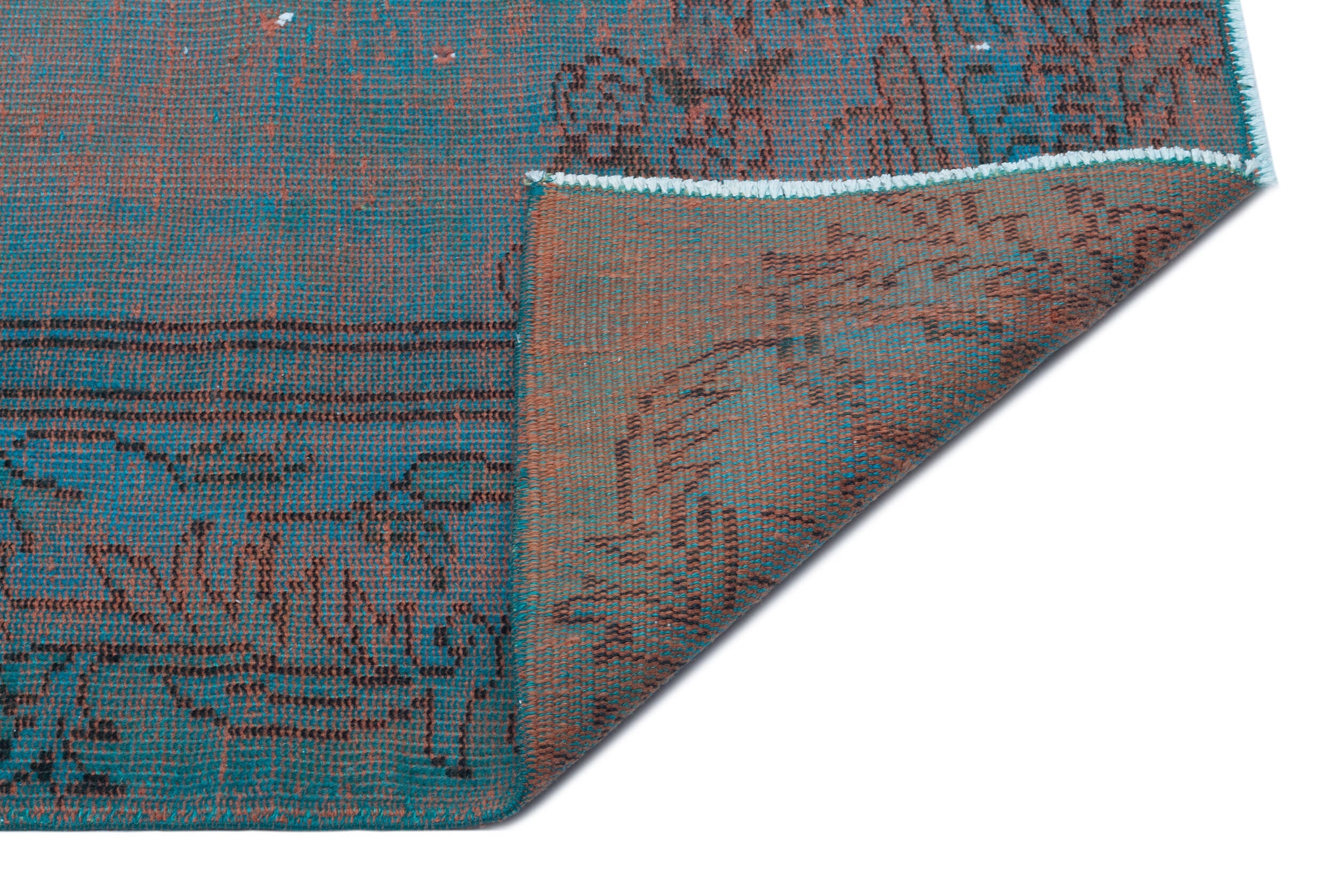 Atina Turquoise Vintage Wool Handmade Area Rug 4'9" x 10'0"