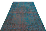 Atina Turquoise Vintage Wool Handmade Area Rug 4'9" x 10'0"