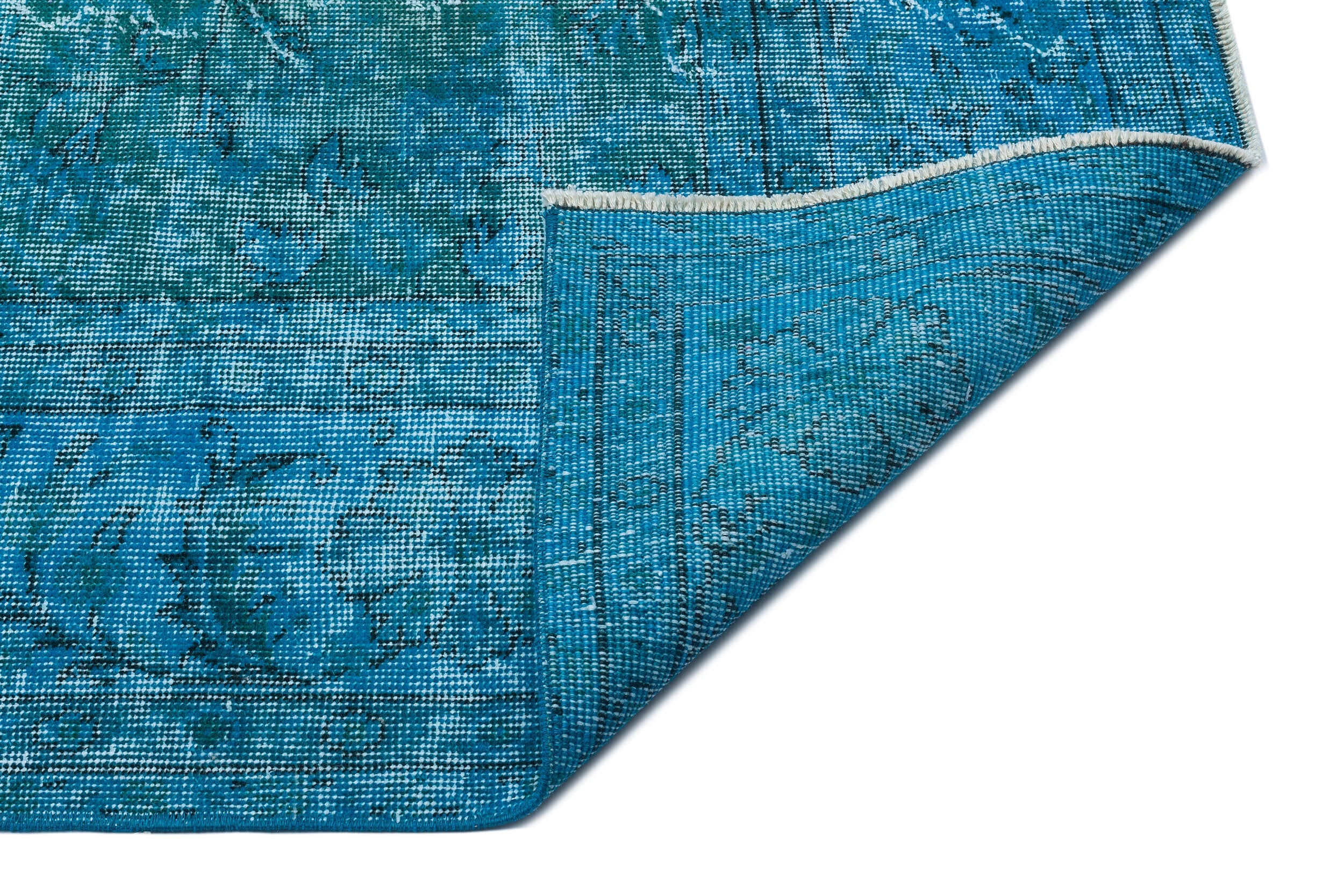 Atina Turquoise Vintage Wool Handmade Area Rug 7'7" x 10'3"