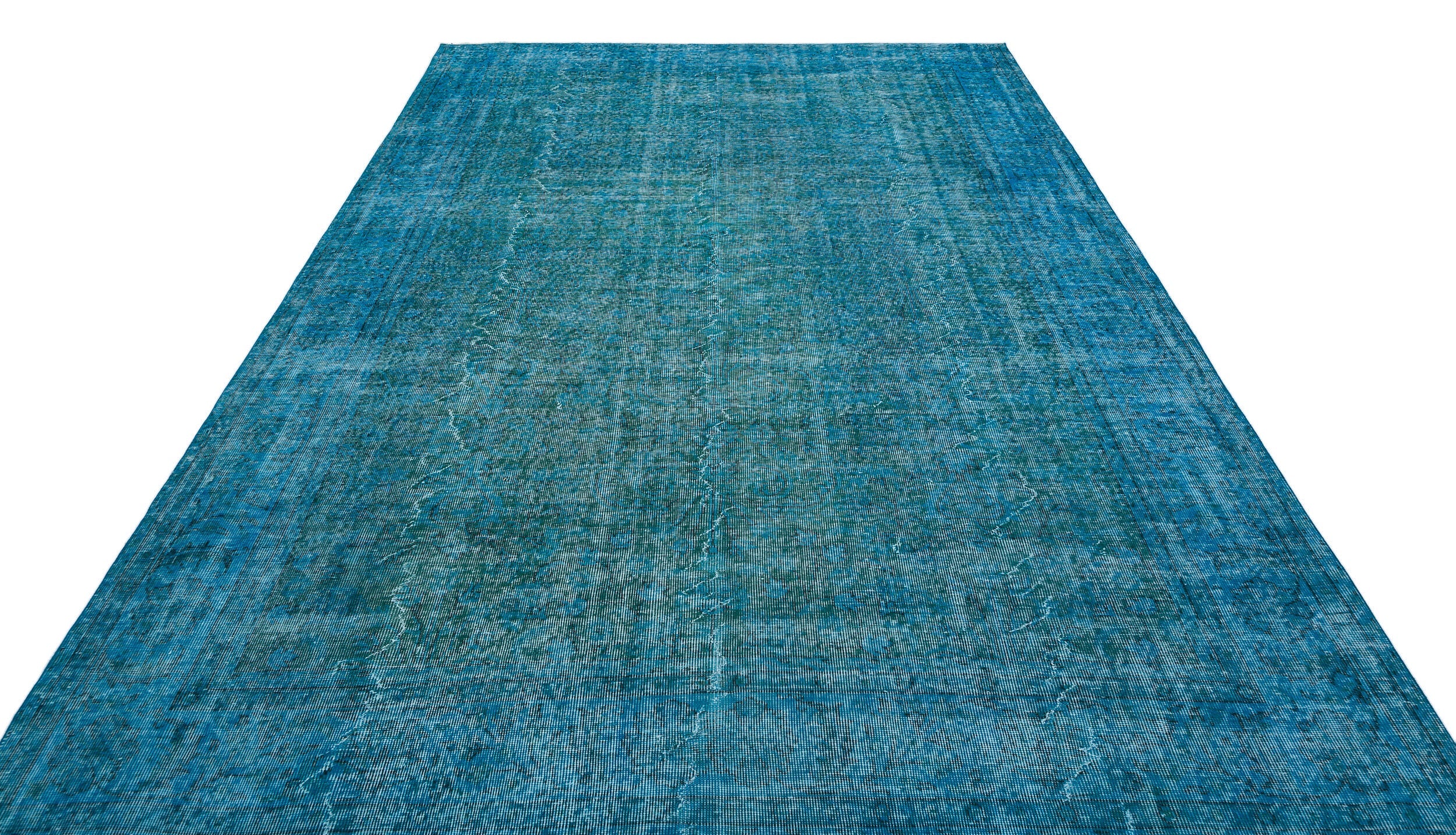 Atina Turquoise Vintage Wool Handmade Area Rug 7'7" x 10'3"