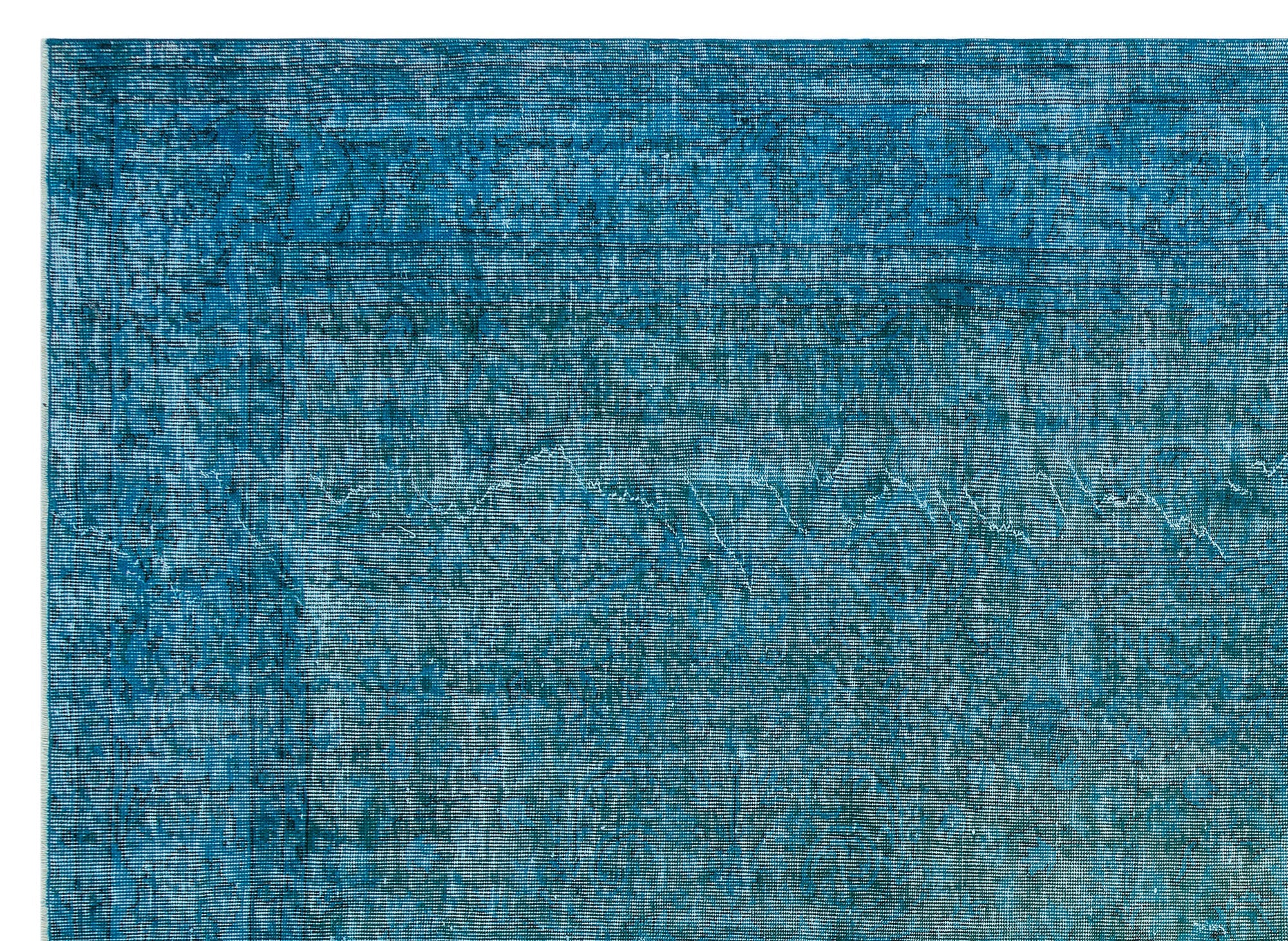 Atina Turquoise Vintage Wool Handmade Area Rug 7'7" x 10'3"