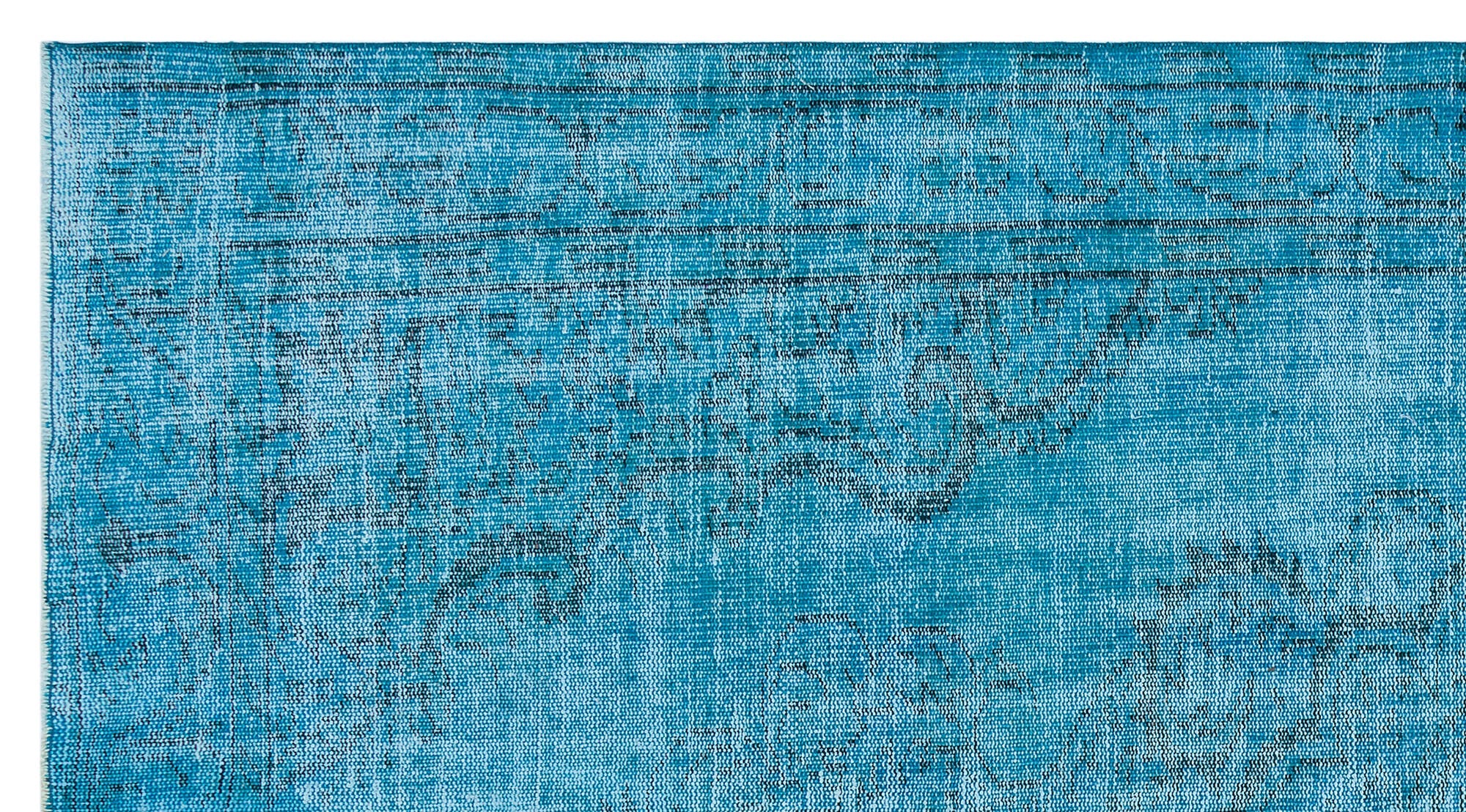 Atina Turquoise Vintage Wool Handmade Area Rug 4'9" x 8'11"