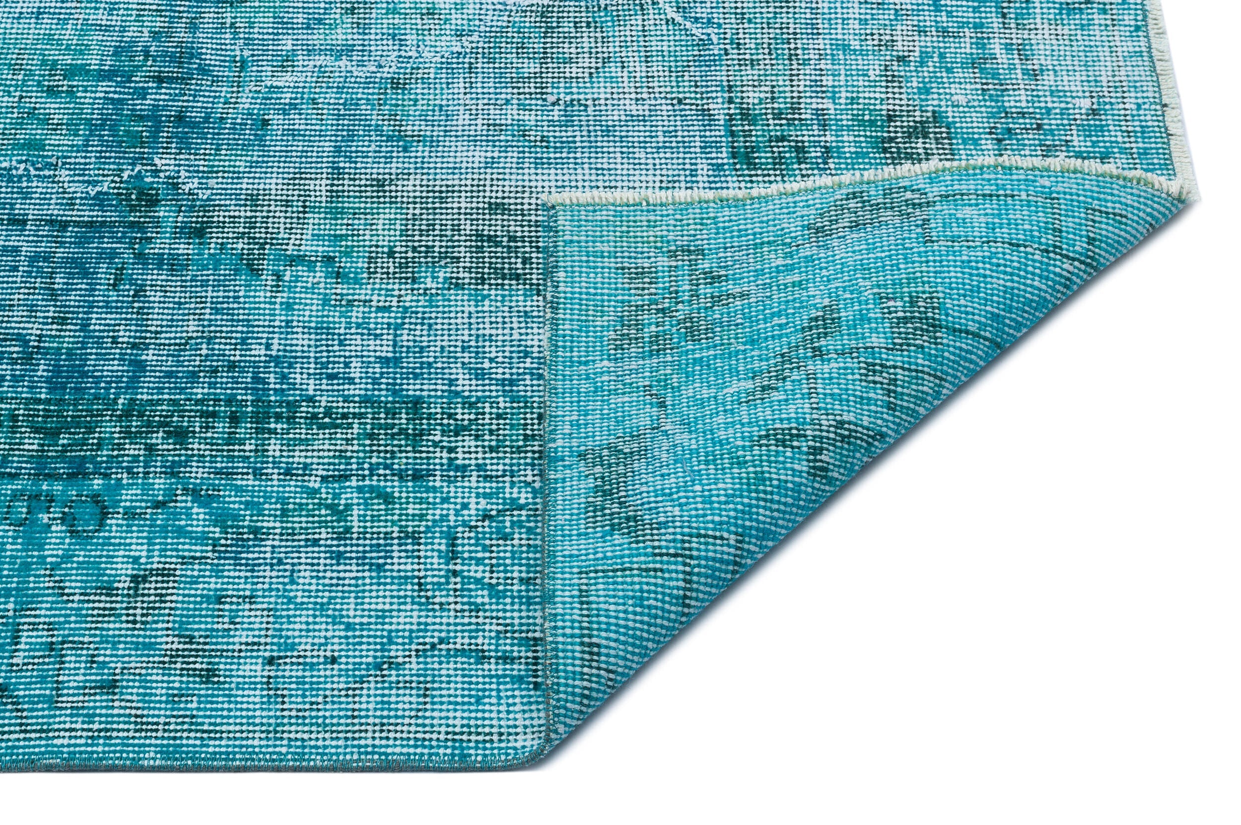 Atina Turquoise Vintage Wool Handmade Area Rug 6'11" x 10'2"