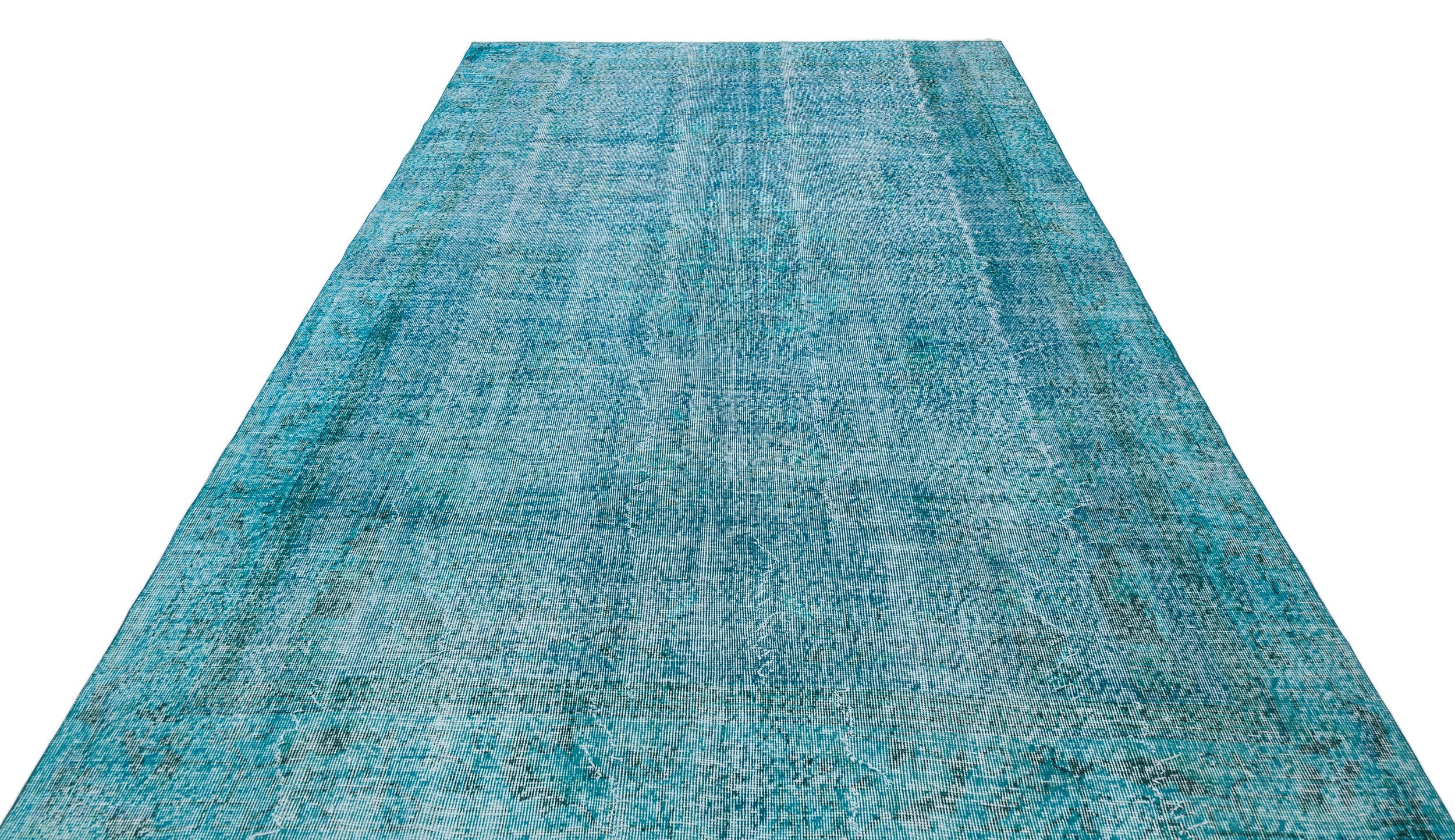 Atina Turquoise Vintage Wool Handmade Area Rug 6'11" x 10'2"