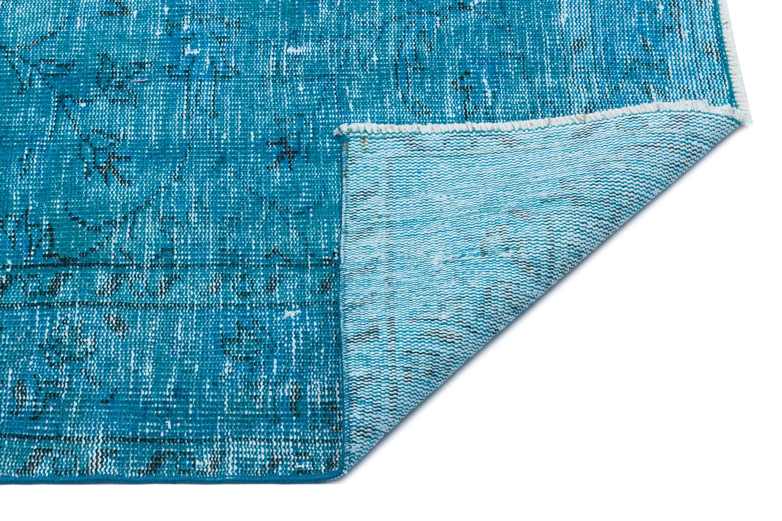 Atina Turquoise Vintage Wool Handmade Area Rug 4'11" x 7'8"