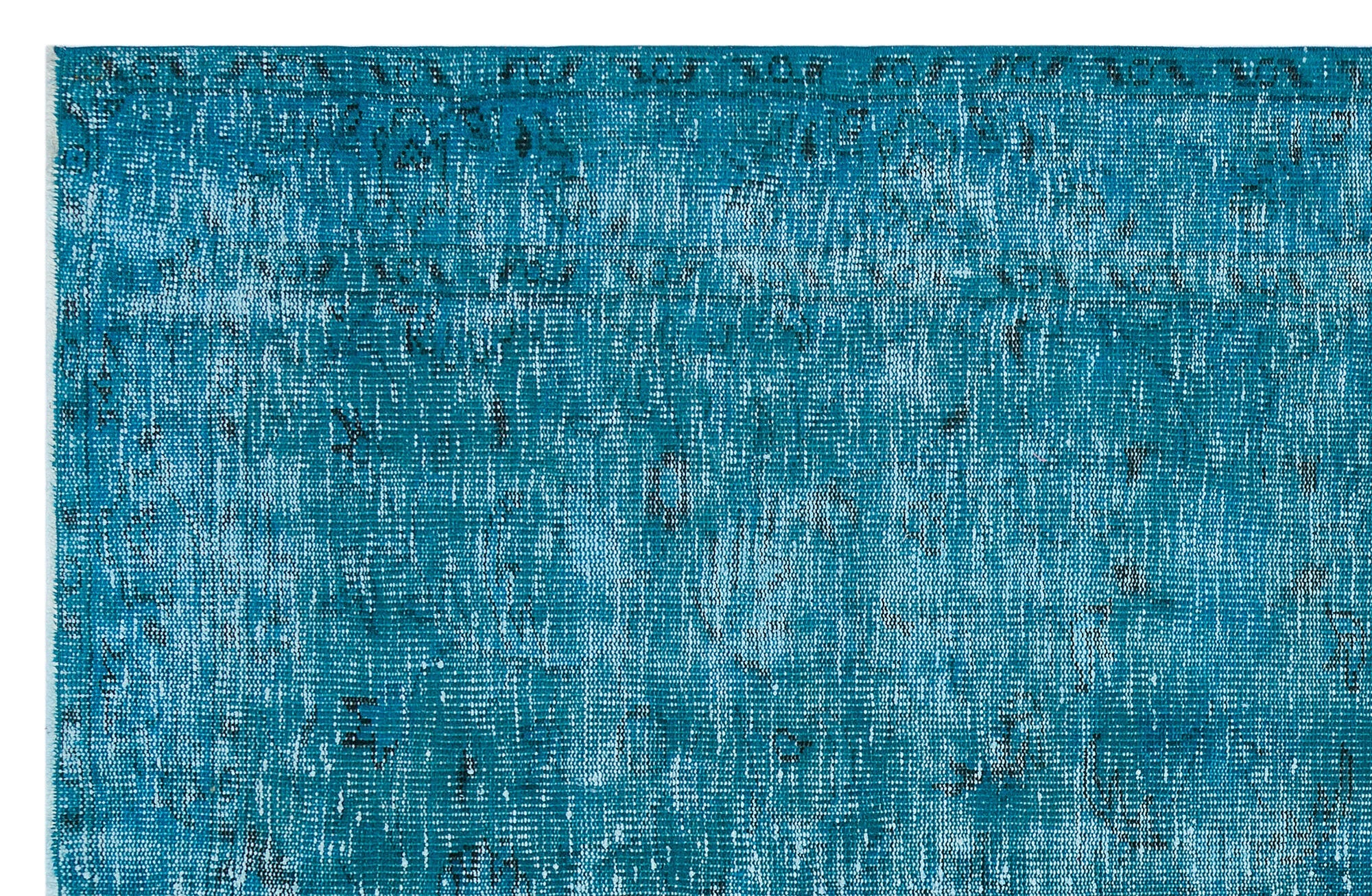 Atina Turquoise Vintage Wool Handmade Area Rug 4'11" x 7'8"