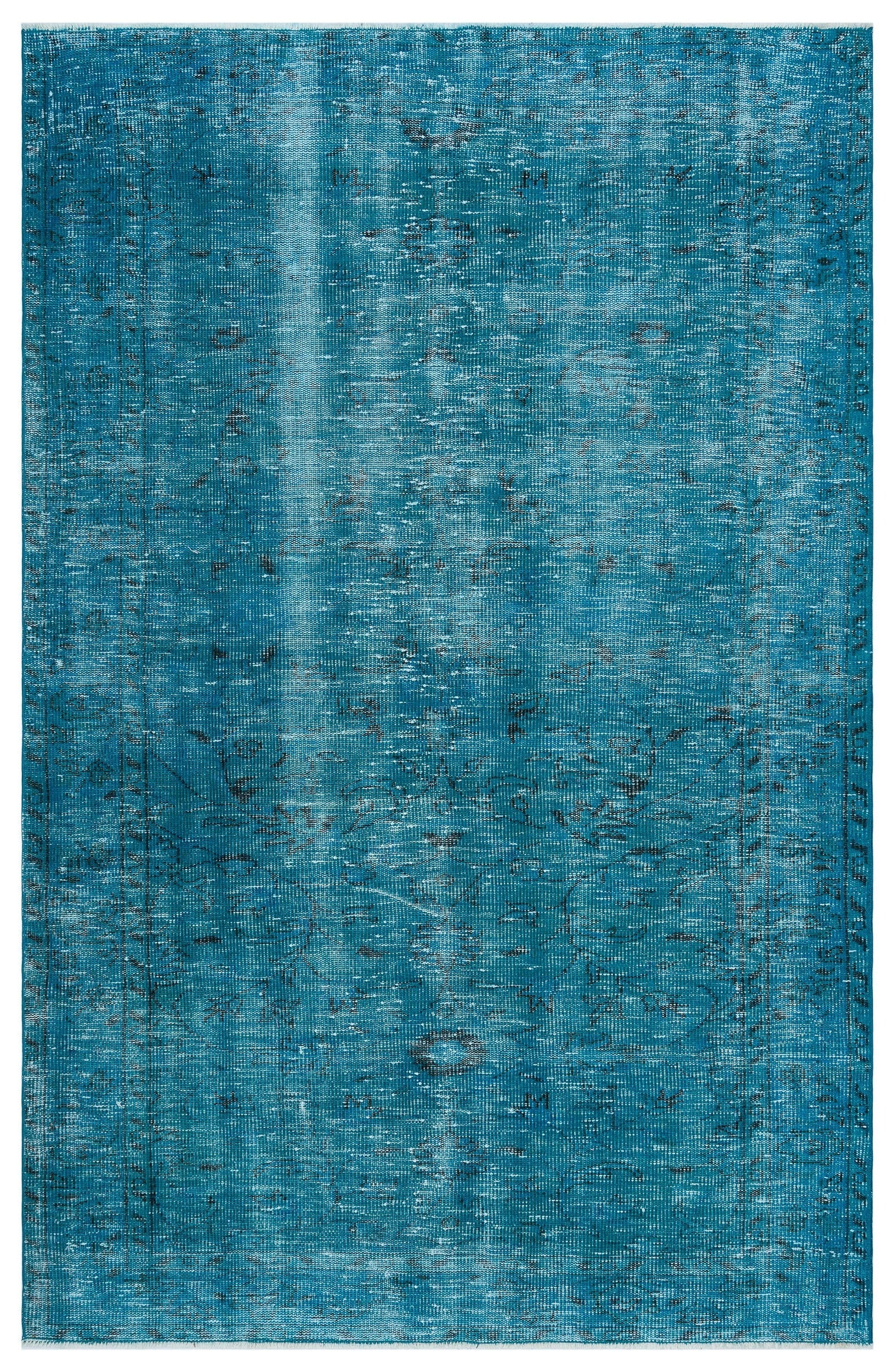 Atina Turquoise Vintage Wool Handmade Area Rug 4'11" x 7'8"