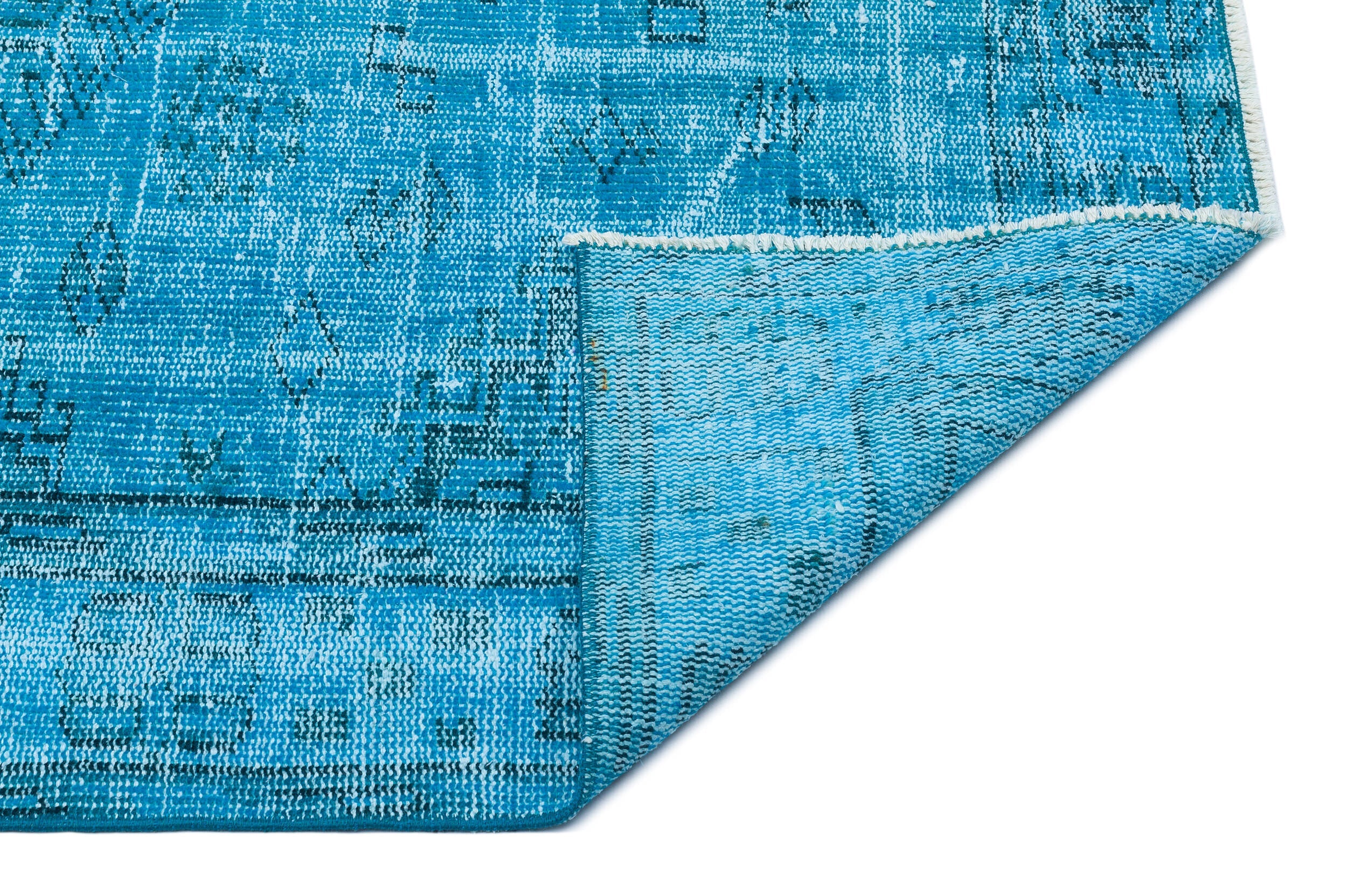 Atina Turquoise Vintage Wool Handmade Area Rug 4'9" x 7'9"