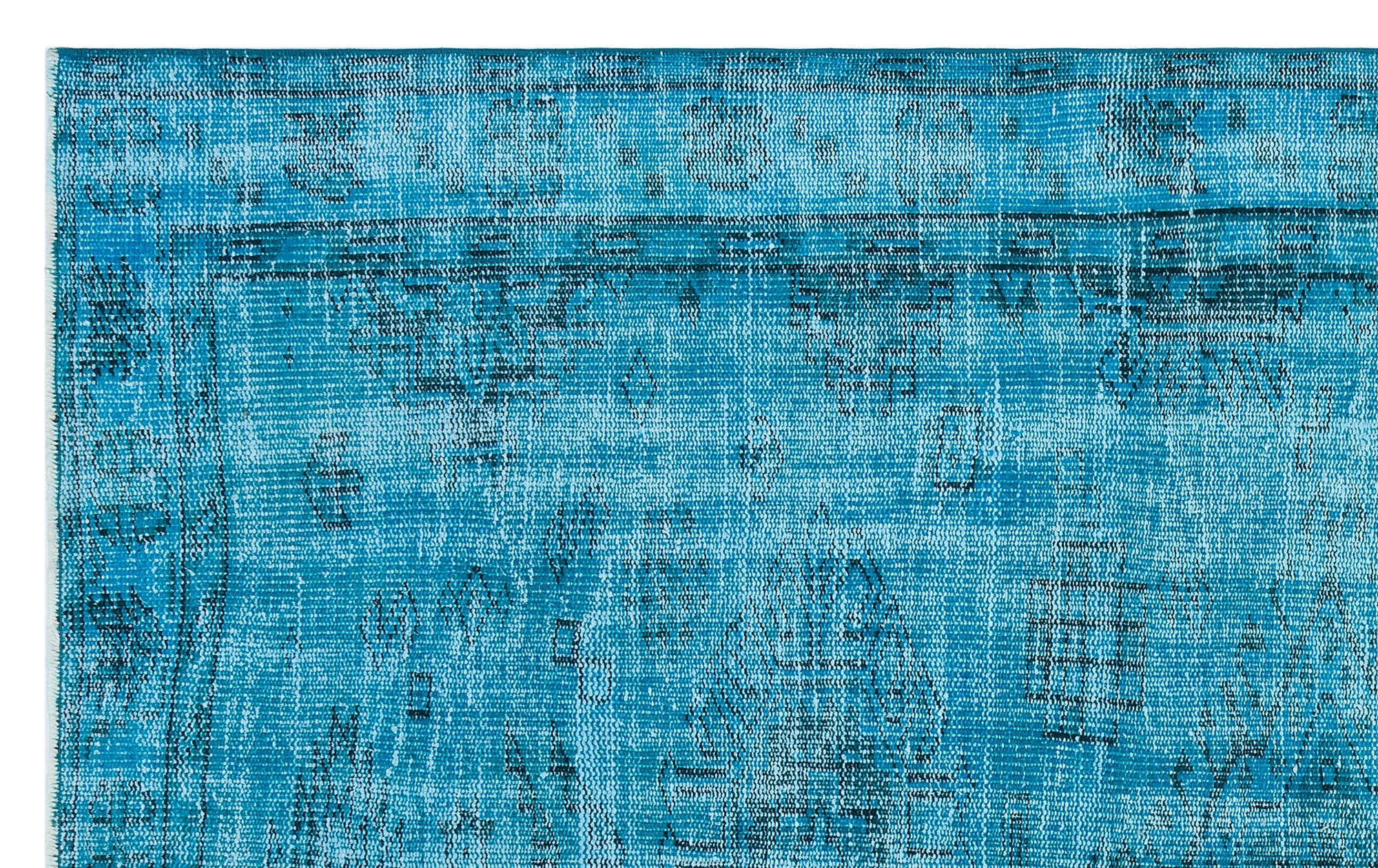 Atina Turquoise Vintage Wool Handmade Area Rug 4'9" x 7'9"