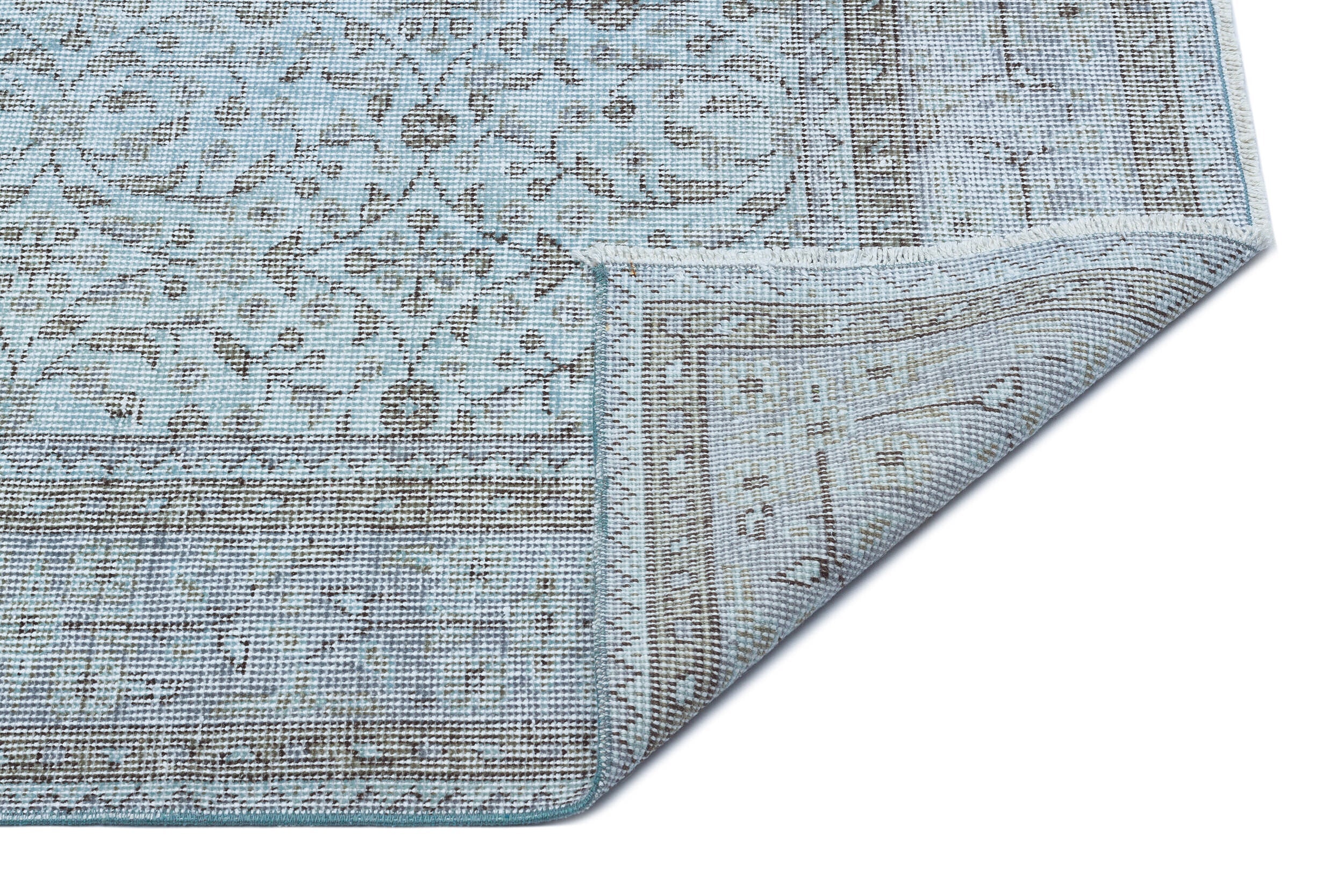 Atina Blue Vintage Wool Handmade Area Rug 5'5" x 8'6"