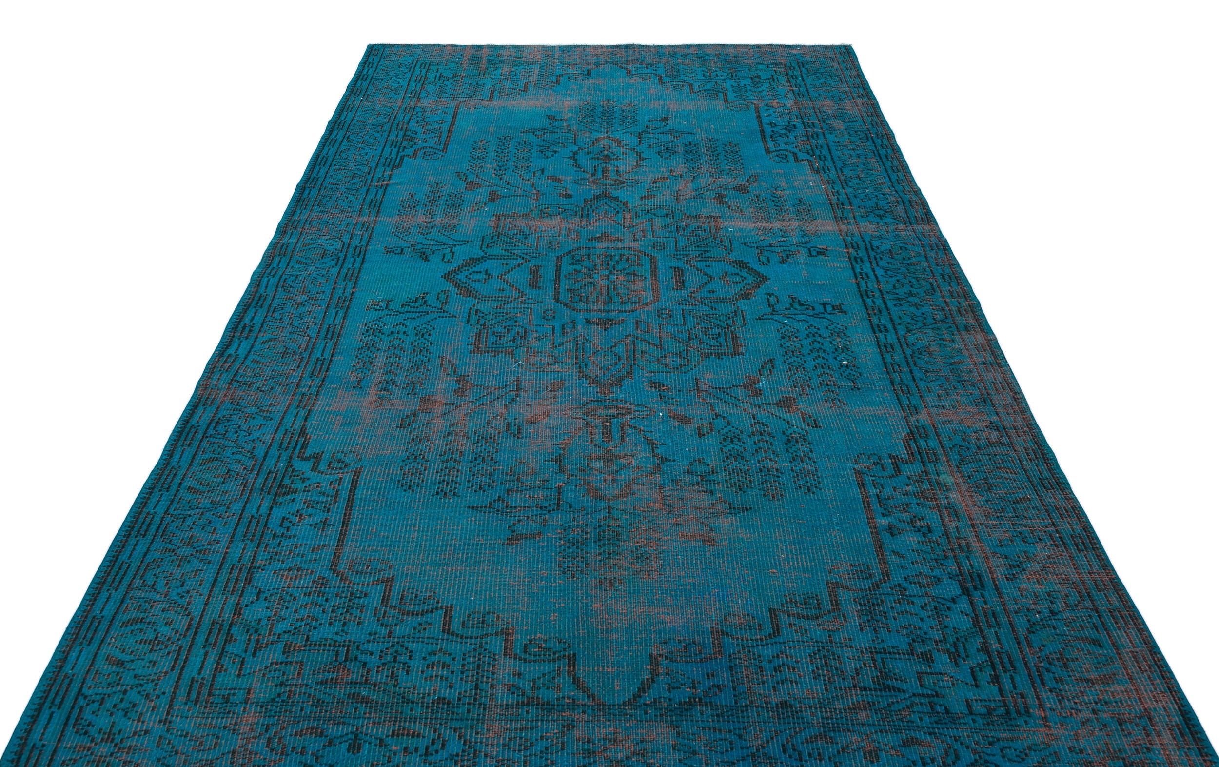 Atina Turquoise Vintage Wool Handmade Area Rug 6'0" x 8'8"