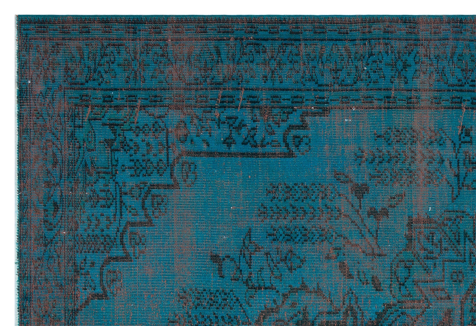 Atina Turquoise Vintage Wool Handmade Area Rug 6'0" x 8'8"