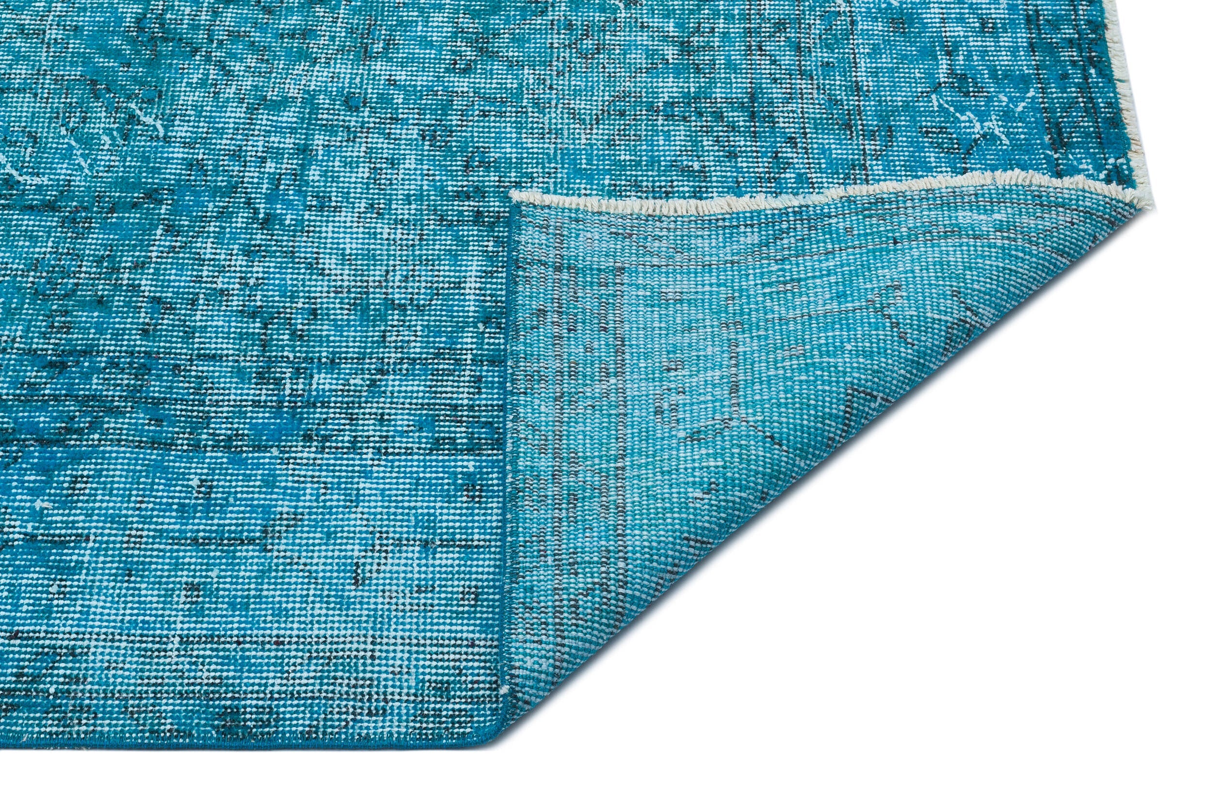 Atina Turquoise Vintage Wool Handmade Area Rug 6'4" x 10'1"