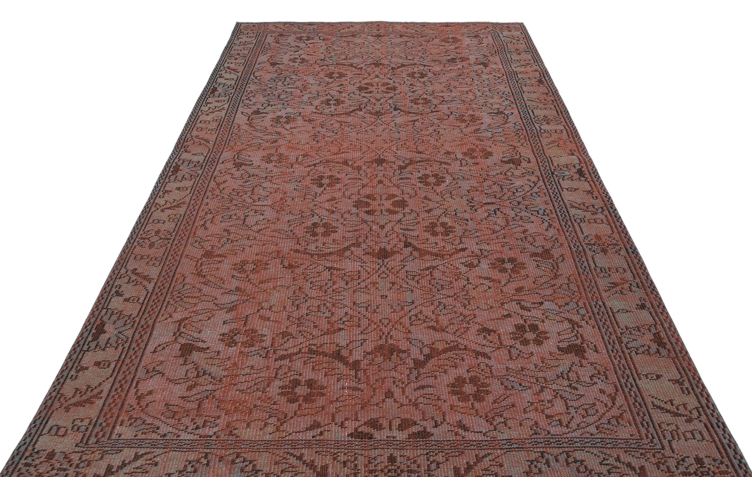 Atina Brown Vintage Wool Handmade Area Rug 5'10" x 9'9"