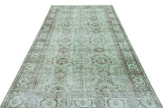 Atina Green Vintage Wool Handmade Area Rug 5'6" x 9'11"