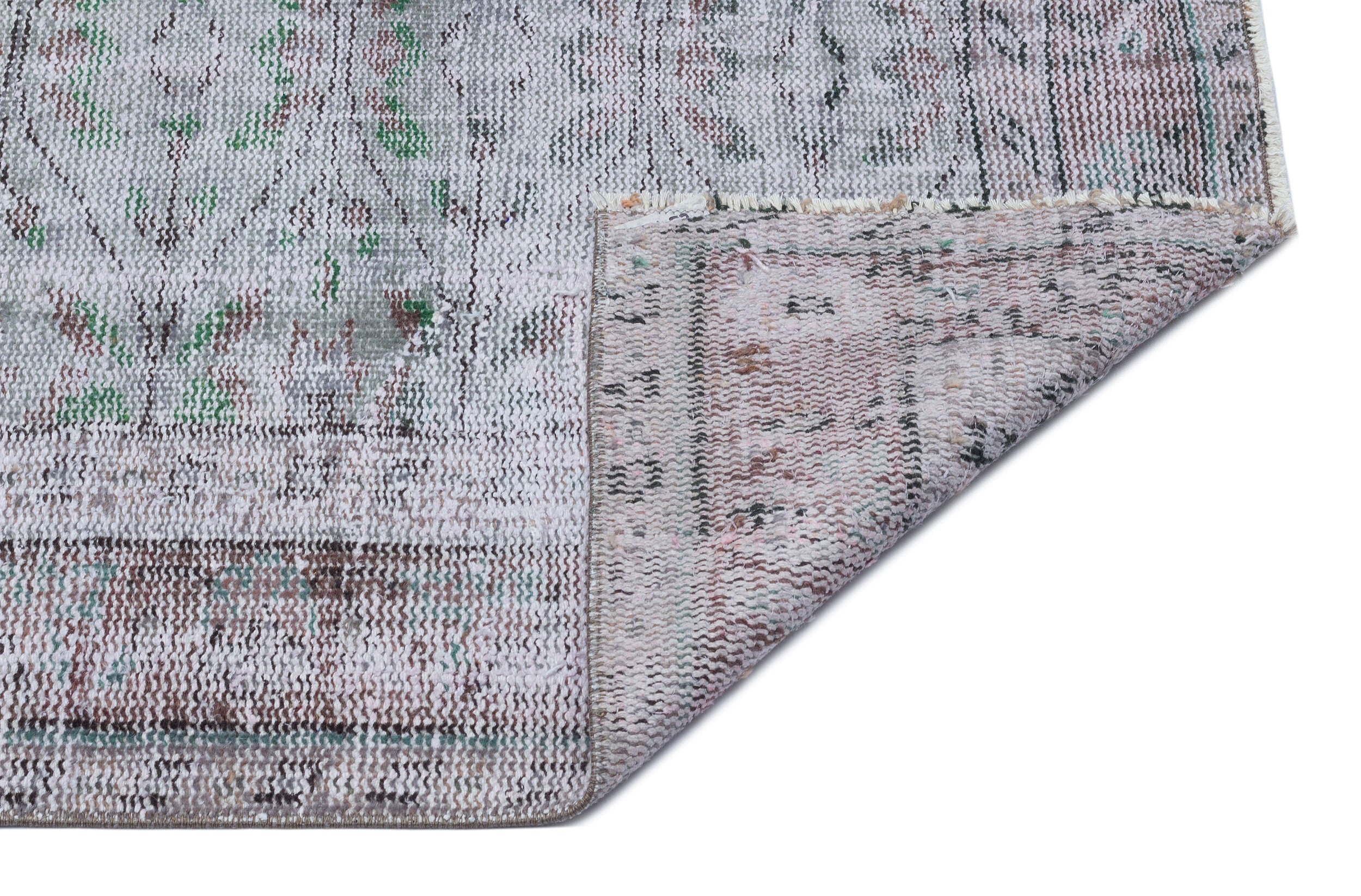 Atina Grey Vintage Wool Handmade Area Rug 5'3" x 8'8"