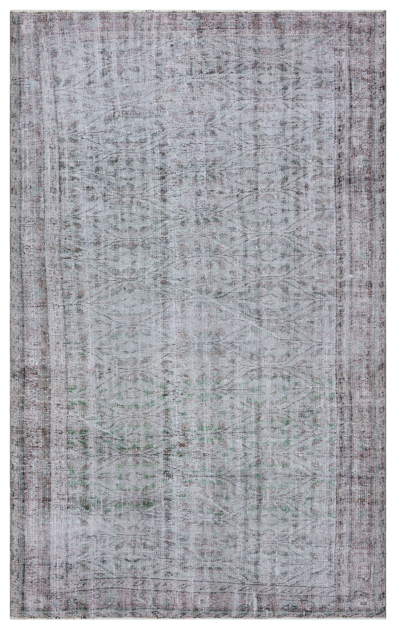 Atina Grey Vintage Wool Handmade Area Rug 5'3" x 8'8"