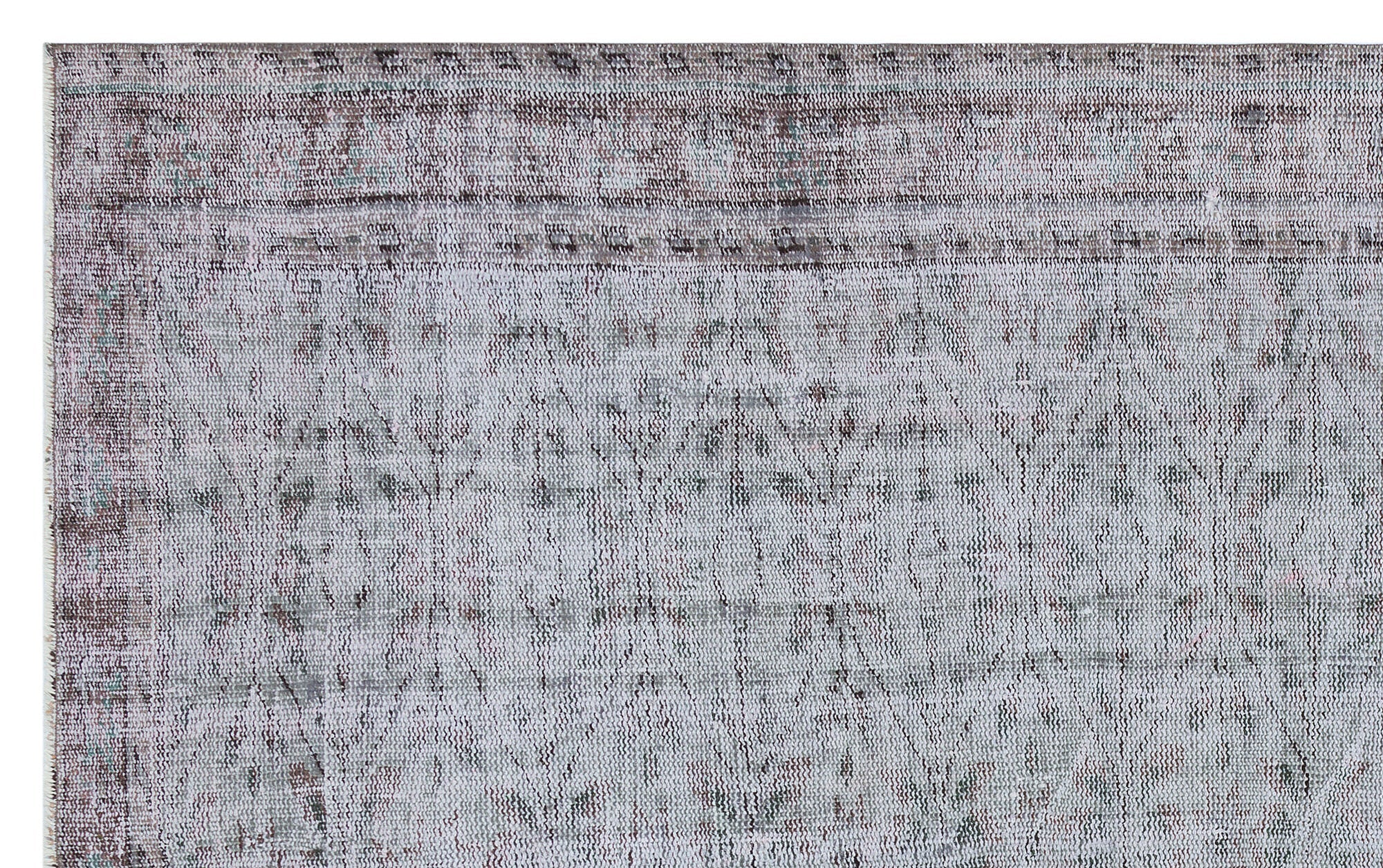 Atina Grey Vintage Wool Handmade Area Rug 5'3" x 8'8"