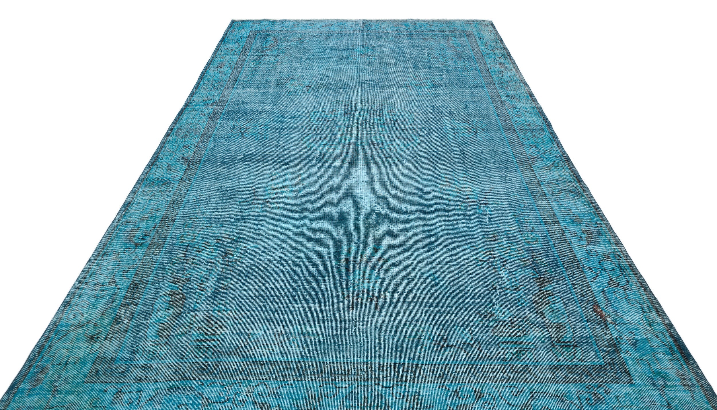 Atina Turquoise Vintage Wool Handmade Area Rug 7'1" x 10'10"