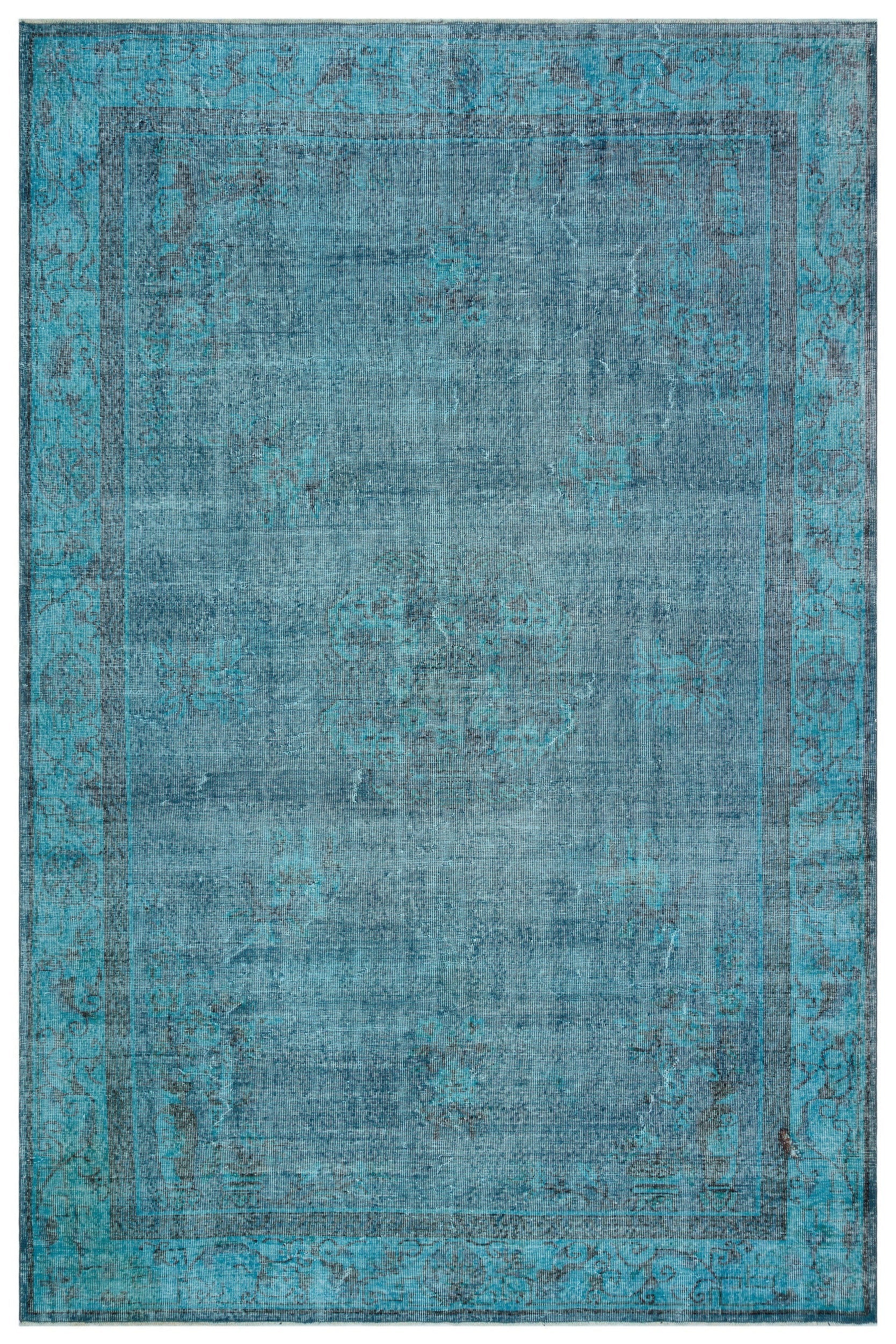 Atina Turquoise Vintage Wool Handmade Area Rug 7'1" x 10'10"