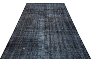 Atina Black Vintage Wool Handmade Area Rug 5'8" x 8'8"