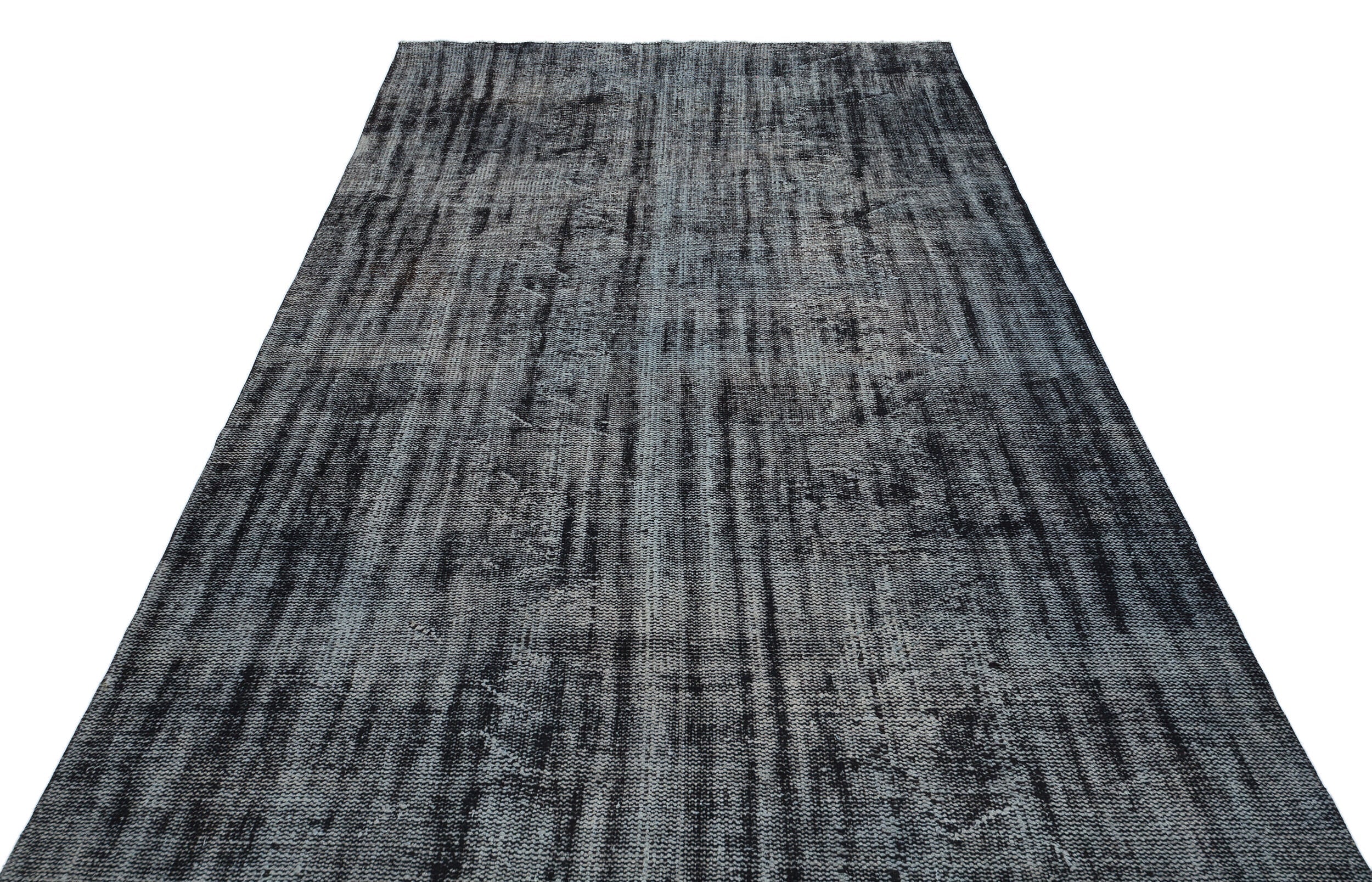Atina Black Vintage Wool Handmade Area Rug 6'4" x 9'0"