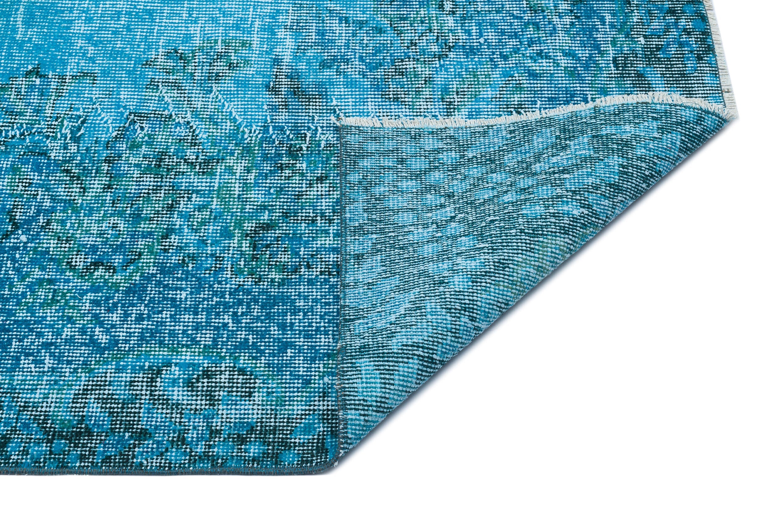 Atina Turquoise Vintage Wool Handmade Area Rug 5'7" x 8'10"