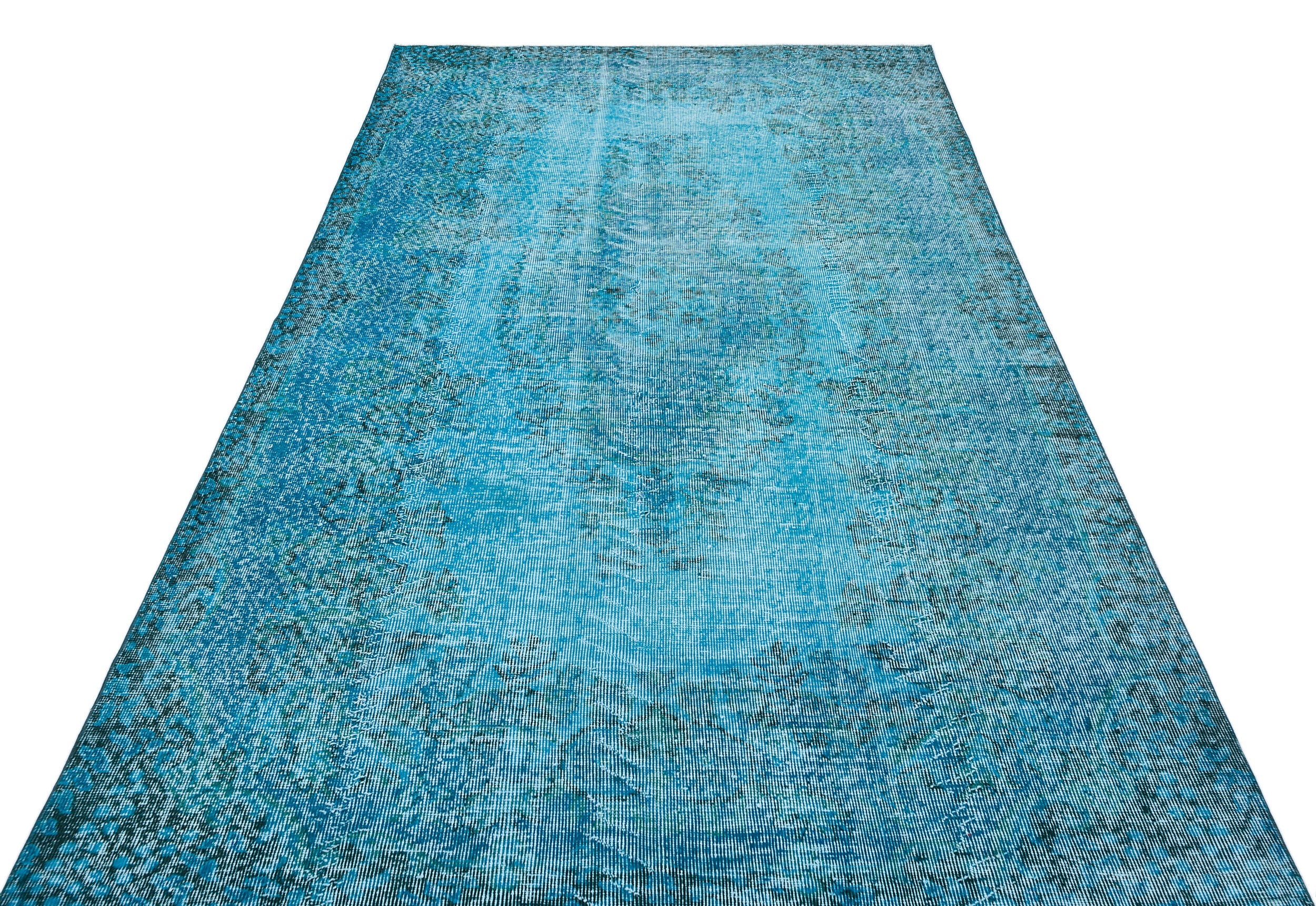 Atina Turquoise Vintage Wool Handmade Area Rug 5'7" x 8'10"