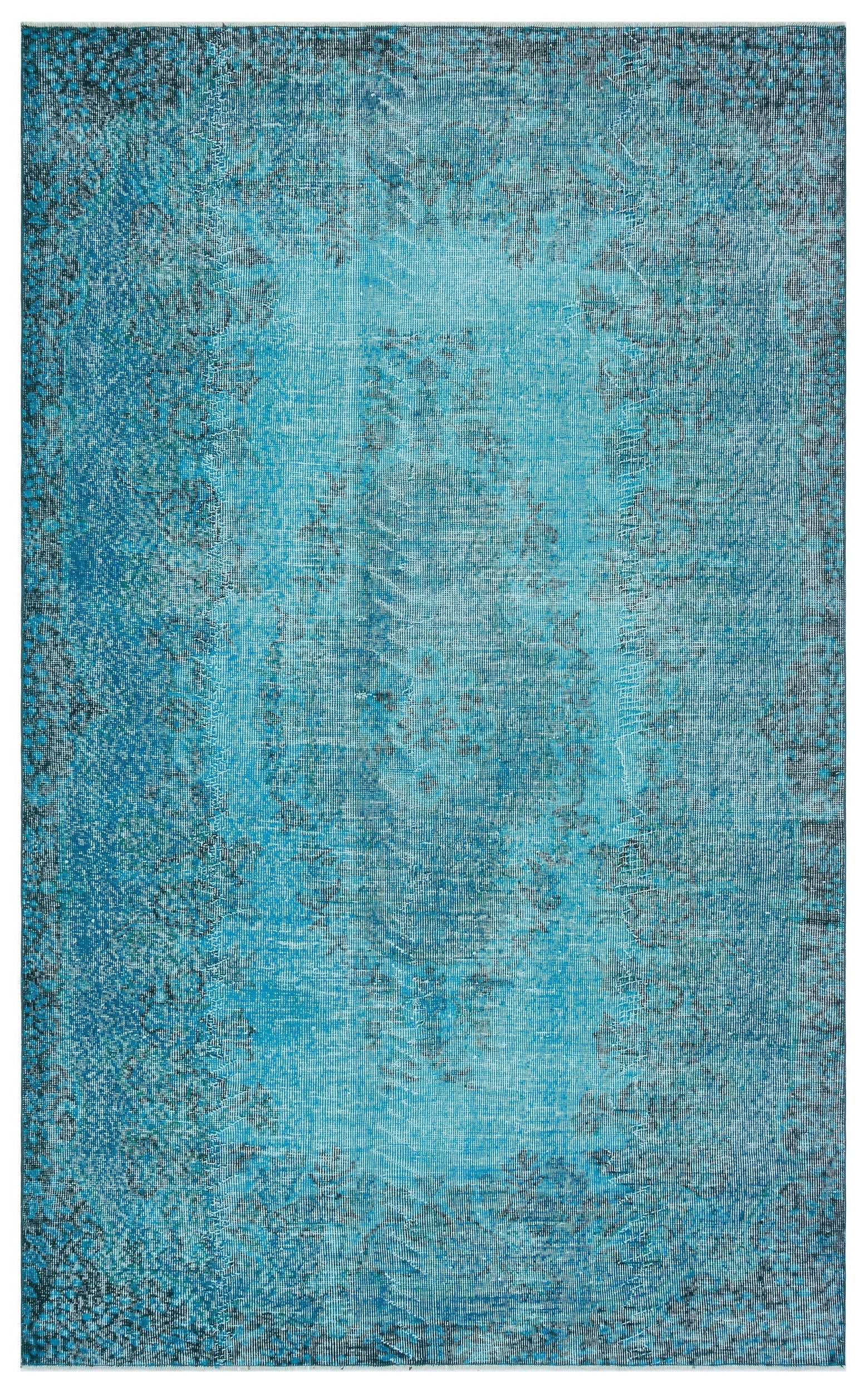 Atina Turquoise Vintage Wool Handmade Area Rug 5'7" x 8'10"