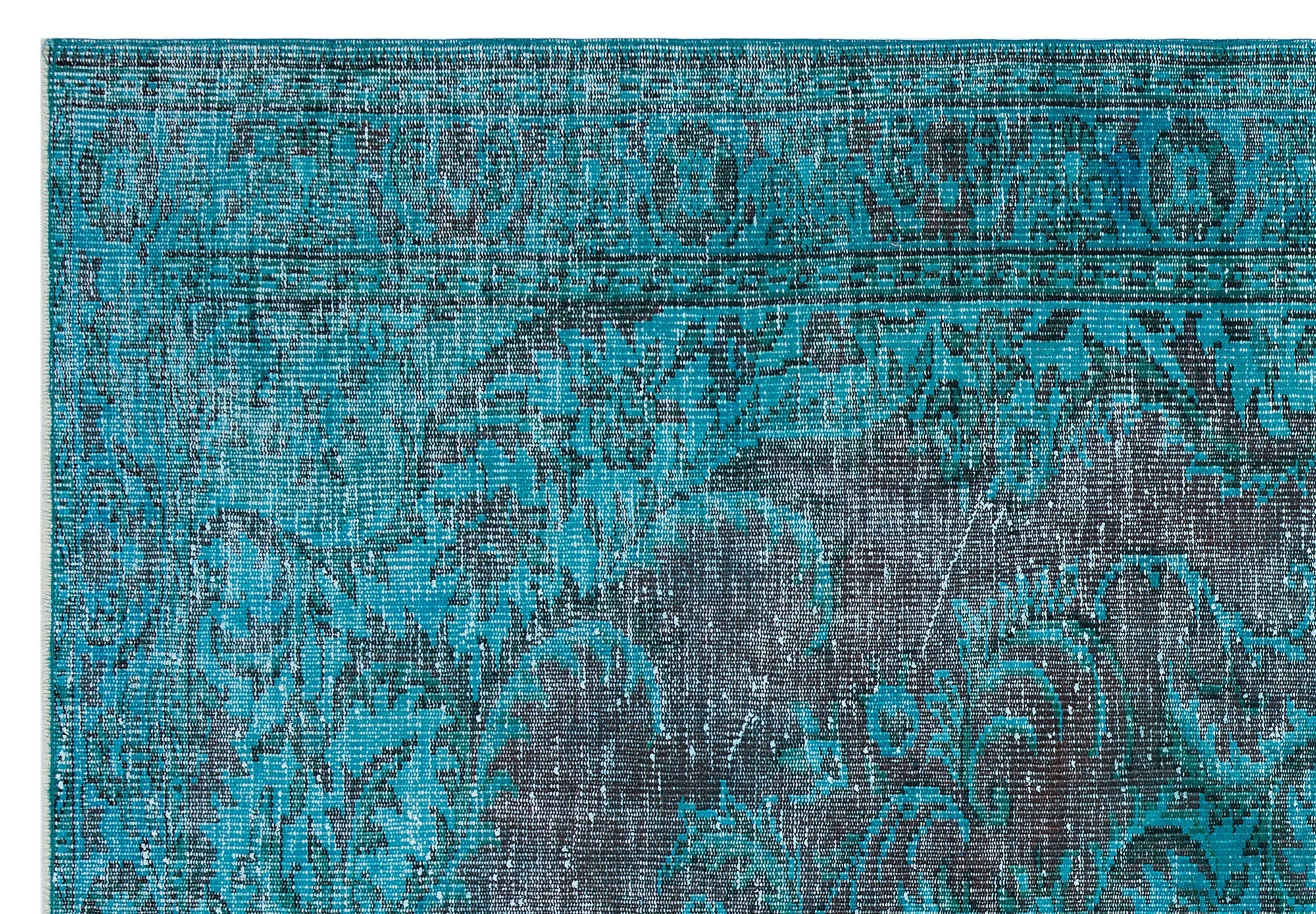 Atina Turquoise Vintage Wool Handmade Area Rug 5'9" x 8'6"