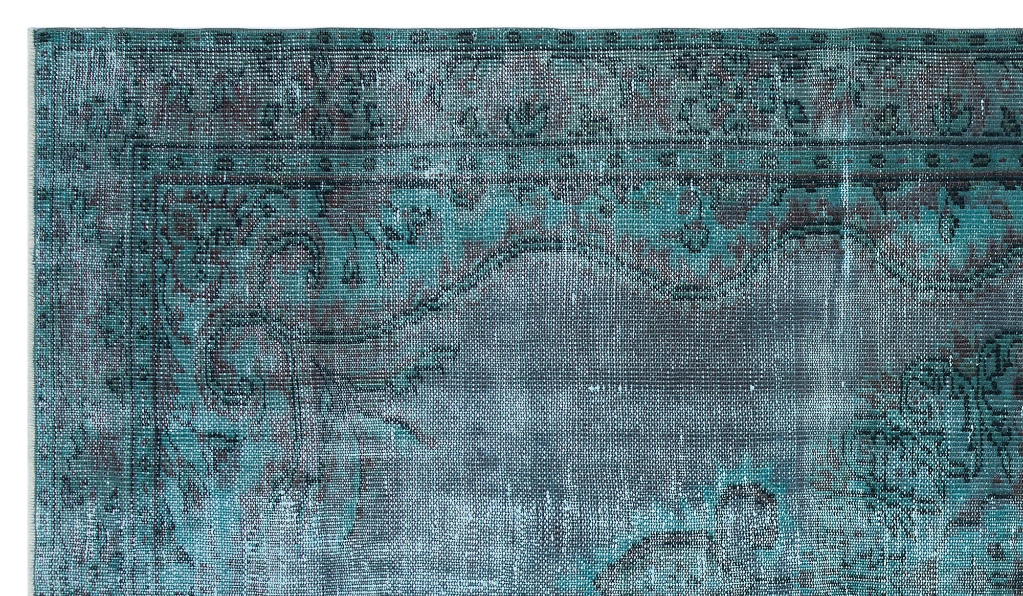 Atina Turquoise Vintage Wool Handmade Area Rug 5'0" x 9'3"