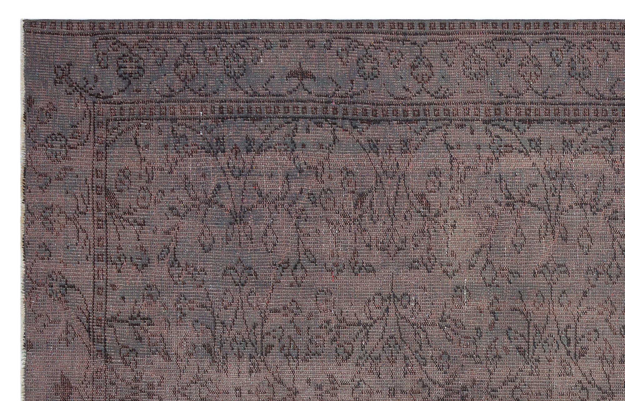 Atina Grey Vintage Wool Handmade Area Rug 6'0" x 9'2"