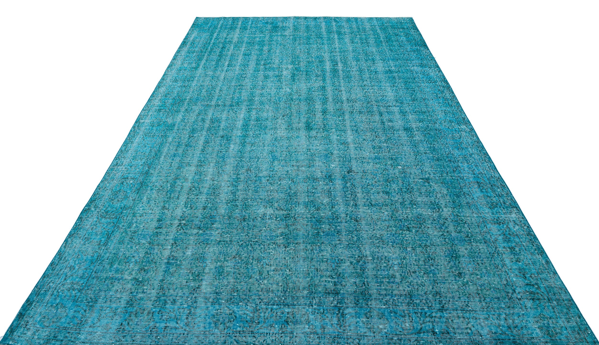 Atina Turquoise Vintage Wool Handmade Area Rug 6'11" x 10'2"